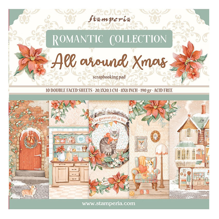 Stamperia Double-Sided Paper Pad 8"X8" 10/Pkg-All Around Christmas