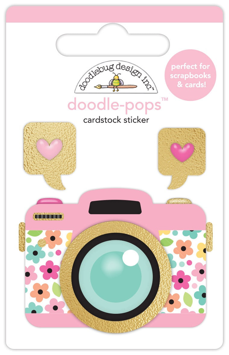 Doodlebug Doodle-Pops 3D Stickers -Pretty Picture, Hello Again