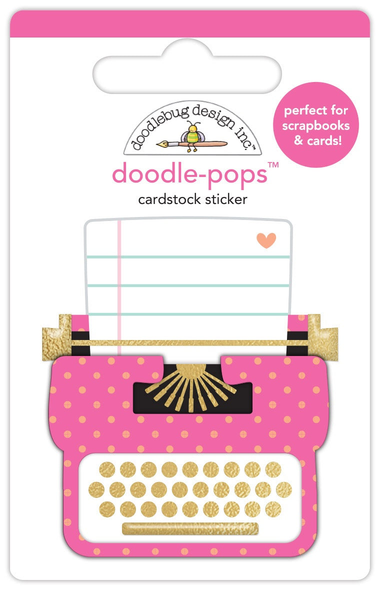 Doodlebug Doodle-Pops 3D Stickers 12/Pkg-Pen Pal, Hello Again