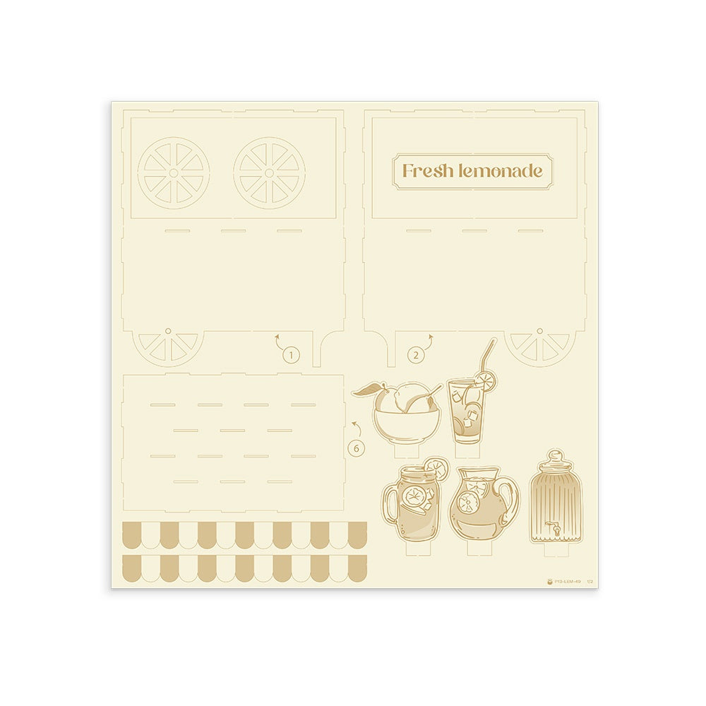 Fresh Lemonade Light Chipboard 3D Base 12"X12"-Lemonade Cart