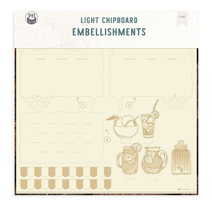 Fresh Lemonade Light Chipboard 3D Base 12"X12"-Lemonade Cart