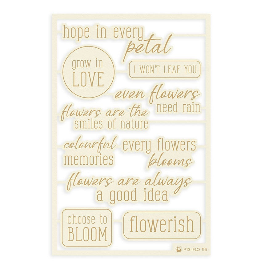 Flowerish Light Chipboard Embellishments 4"x6" 10/Pkg