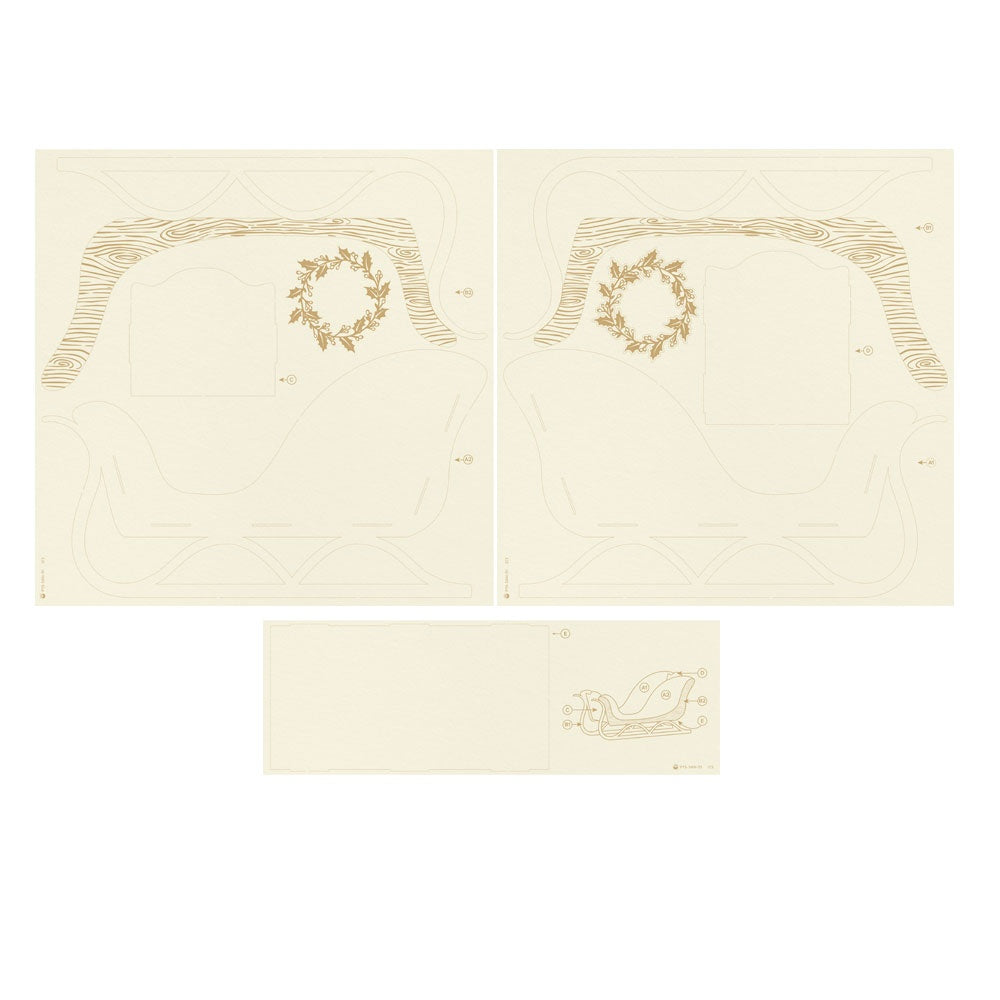 Santa's Workshop Light Chipboard 3D Base 12"X12"-Sleigh