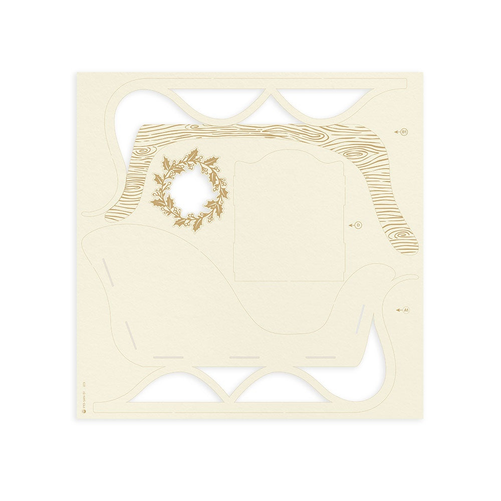 Santa's Workshop Light Chipboard 3D Base 12"X12"-Sleigh