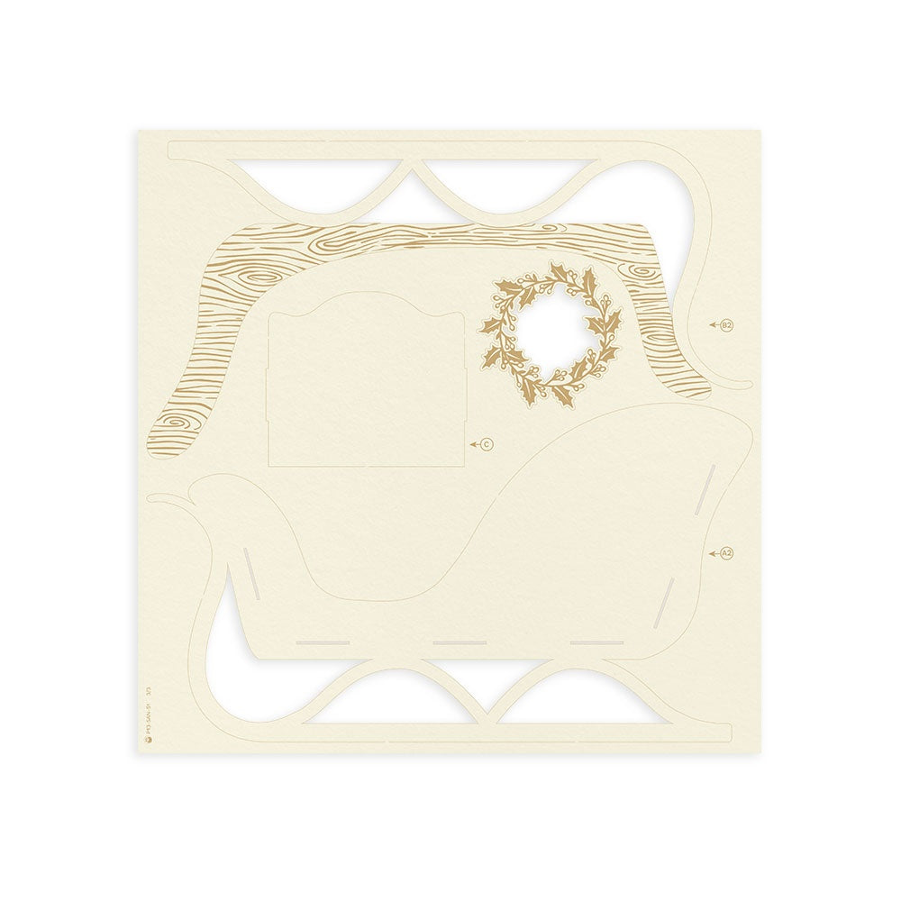 Santa's Workshop Light Chipboard 3D Base 12"X12"-Sleigh