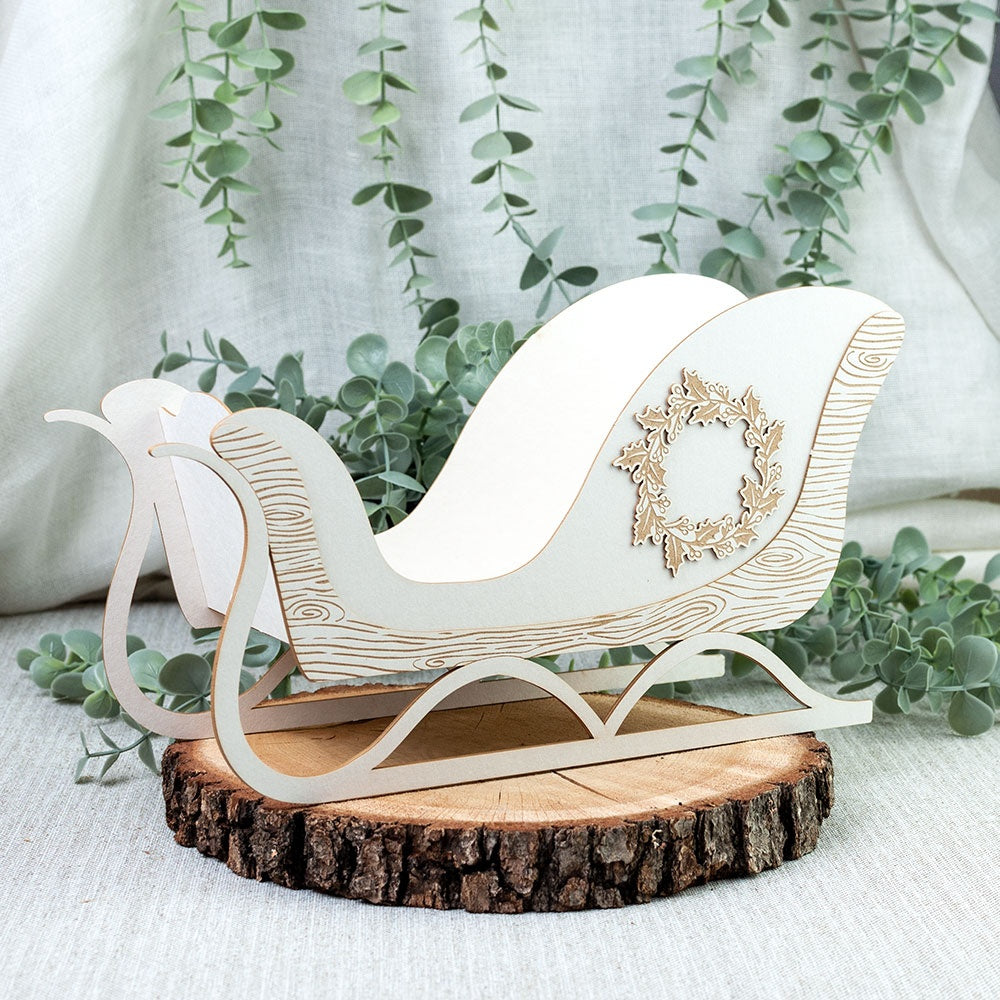Santa's Workshop Light Chipboard 3D Base 12"X12"-Sleigh