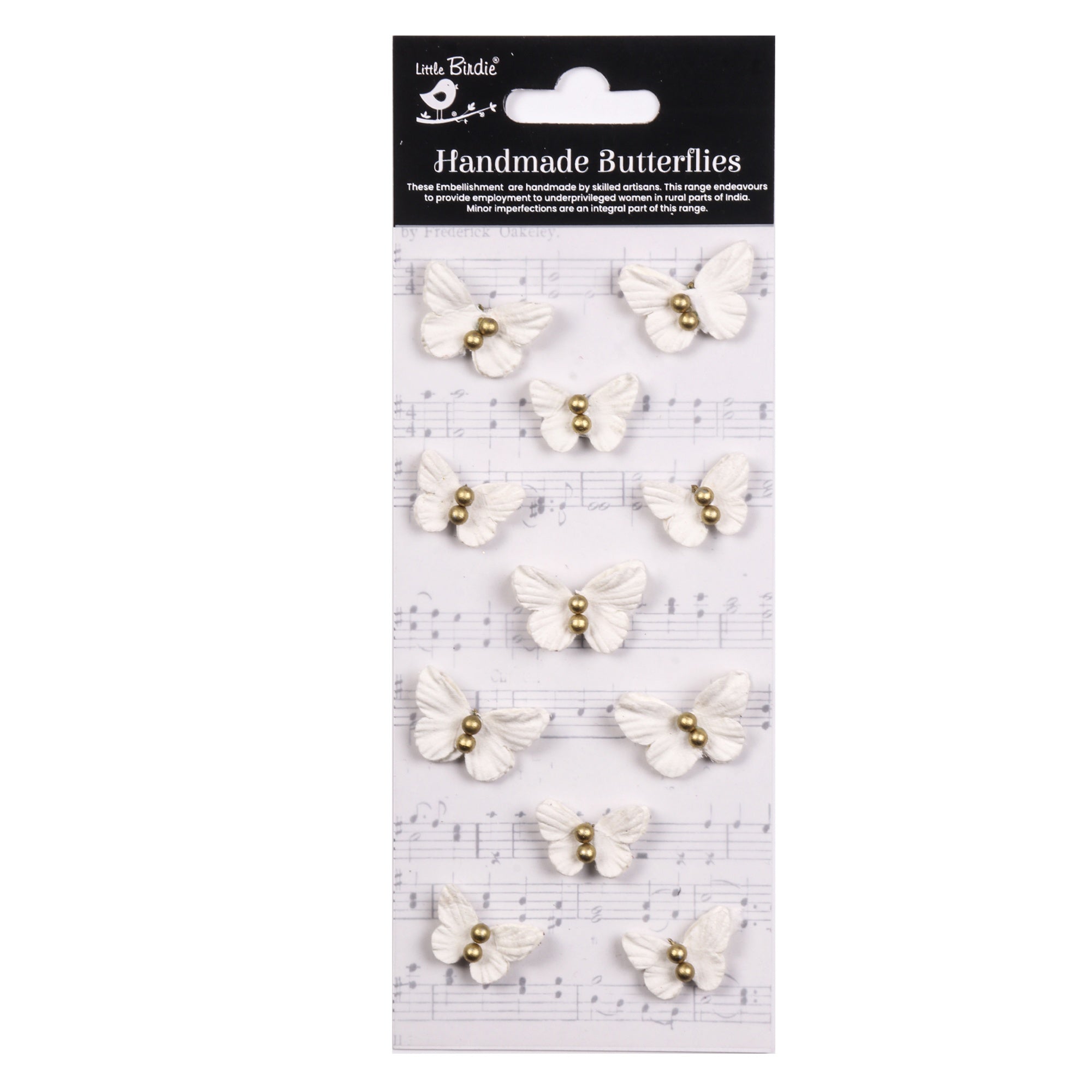 Little Birdie Pearl Butterflies 11/Pkg-Ivory Pearl