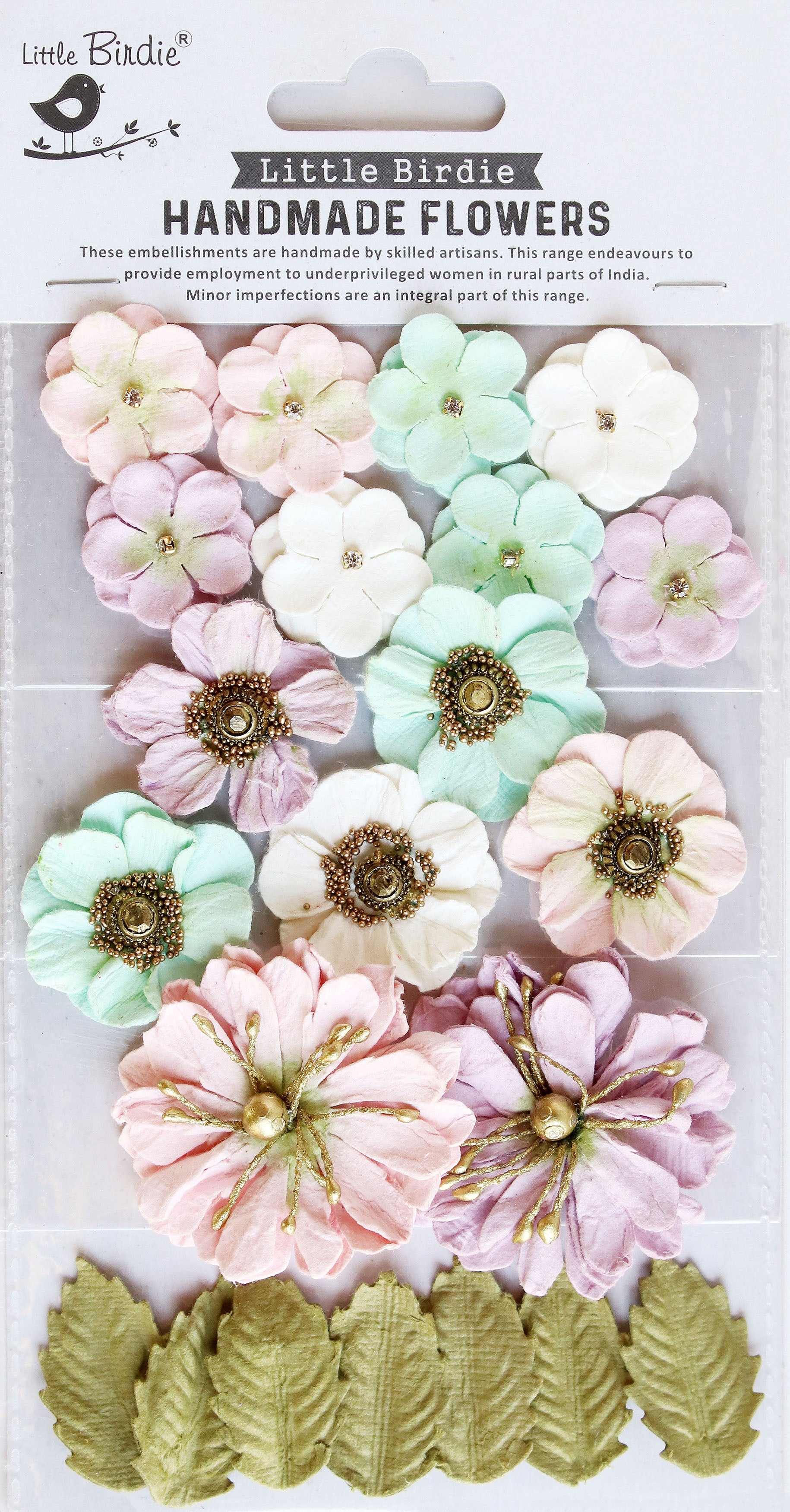 Little Birdie Renae Paper Flower 27/Pkg-Fairy Garden