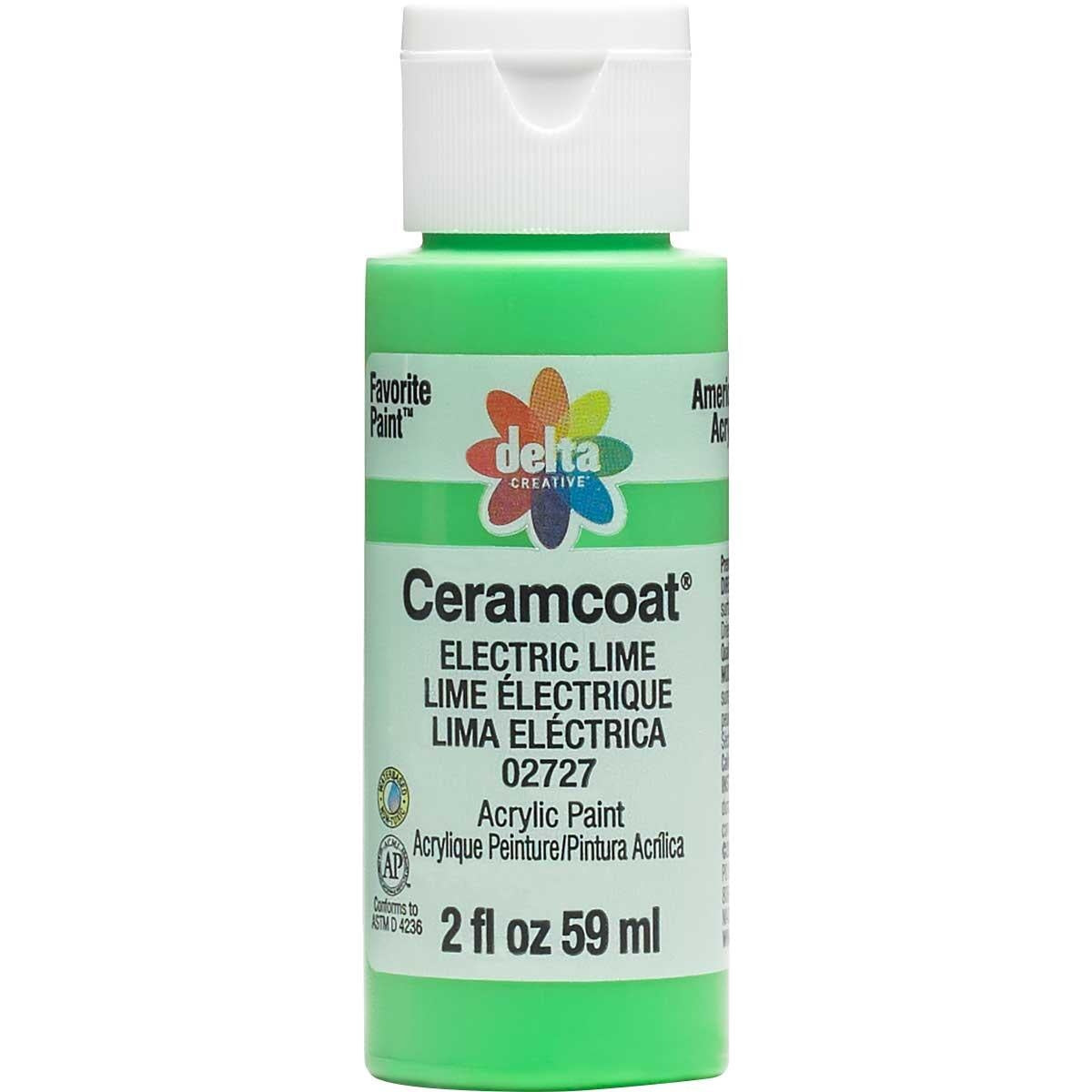 Delta Ceramcoat Acrylic Paint 2oz-Electric Lime