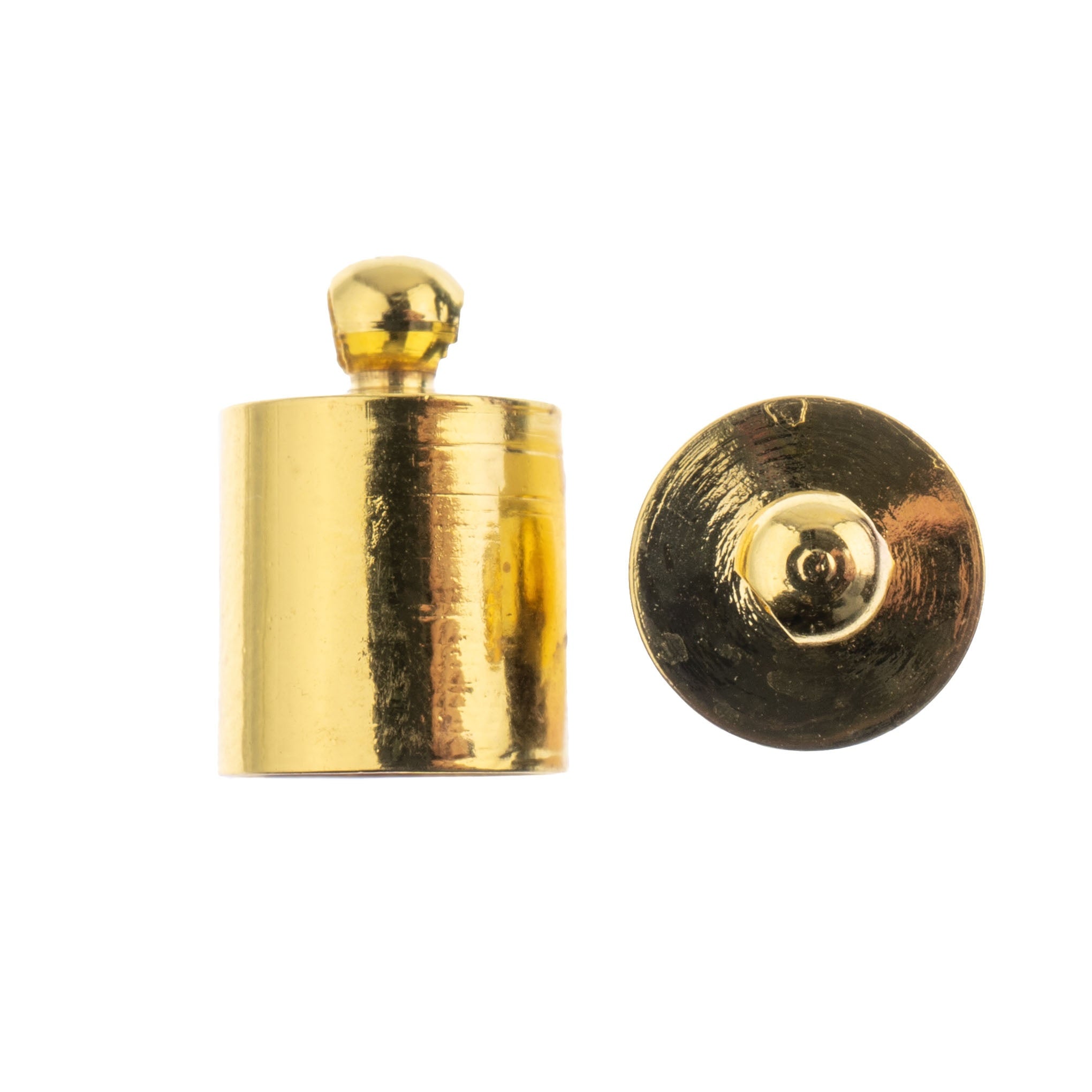 John Bead Cord End Cap 8x12mm 10/Pkg-Gold