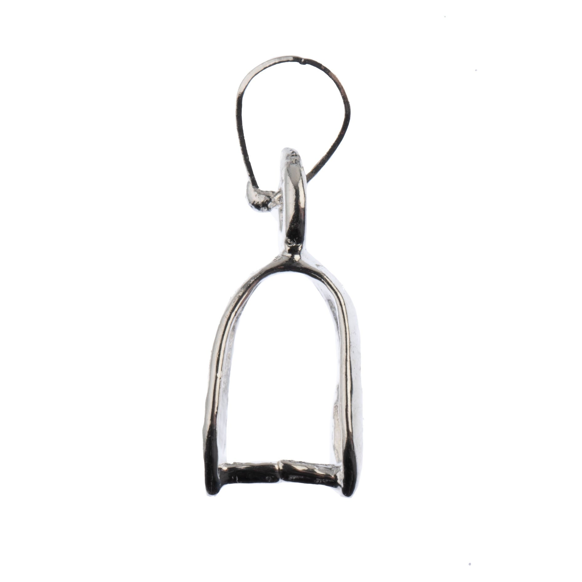 John Bead Dangle Pinch Bail 22mm 2/Pkg-Silver