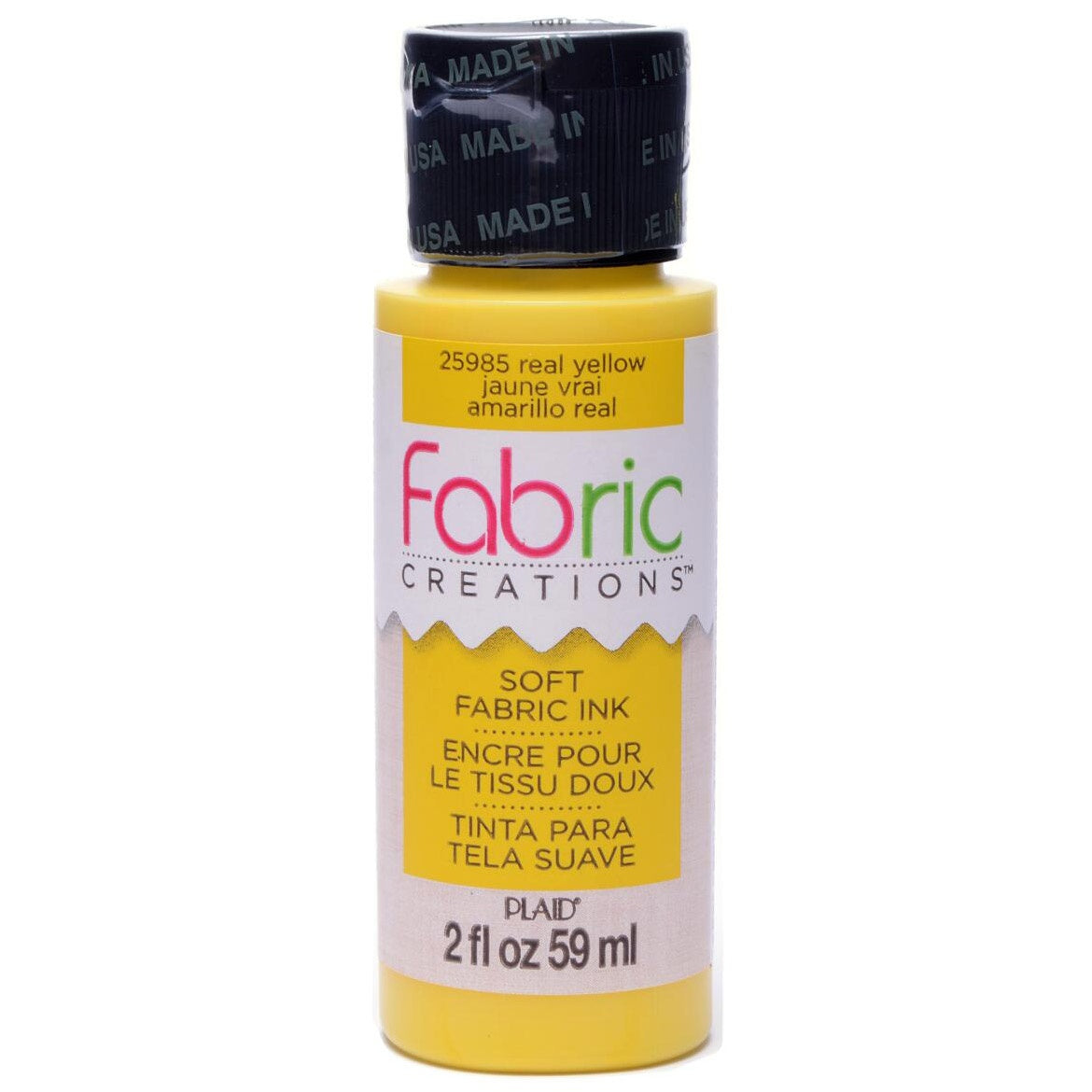 Plaid Fabric Creations Soft Fabric Ink 2oz.-Real Yellow