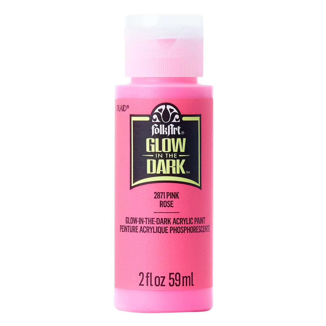 FolkArt Glow-in-the-Dark Acrylic Colors 2oz-Pink