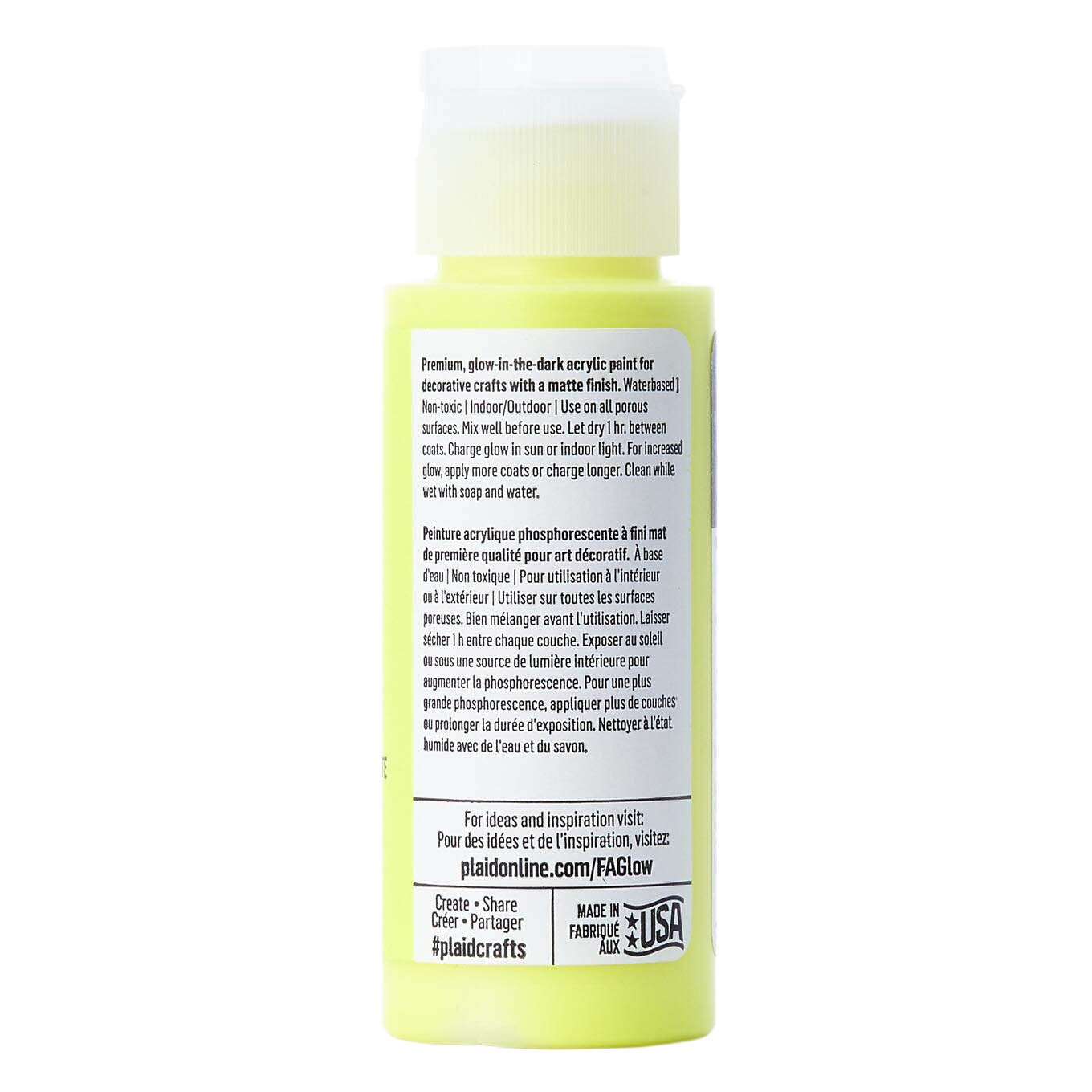 FolkArt Glow-in-the-Dark Acrylic Colors 2oz-Yellow