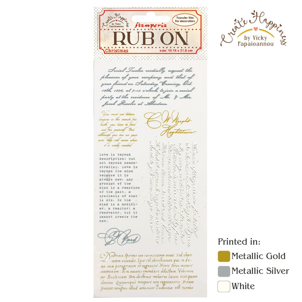 Create Happiness Christmas Plus Rub-On 4"X8.5"-Christmas Letters