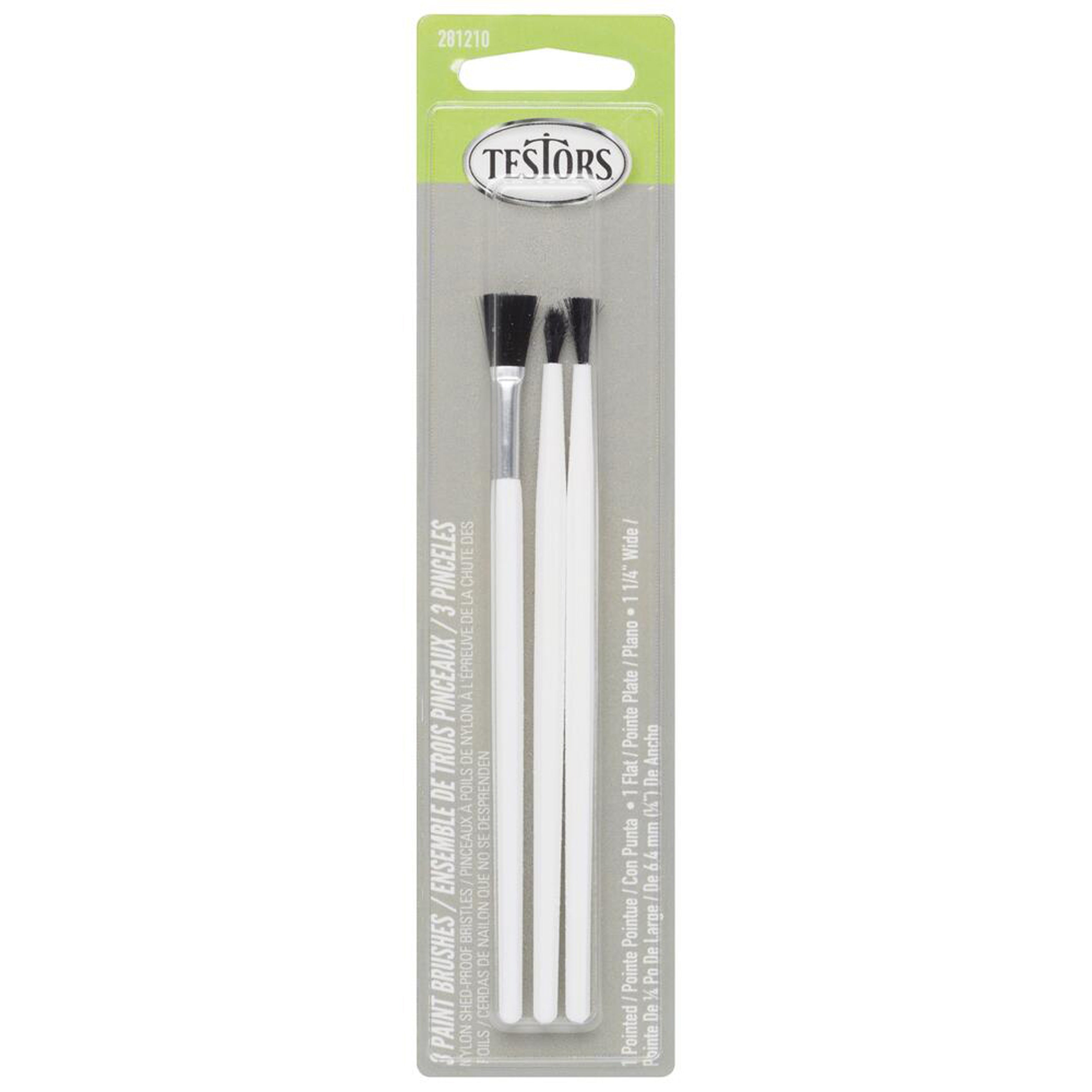 Testors Paint Brush Set 3/Pkg