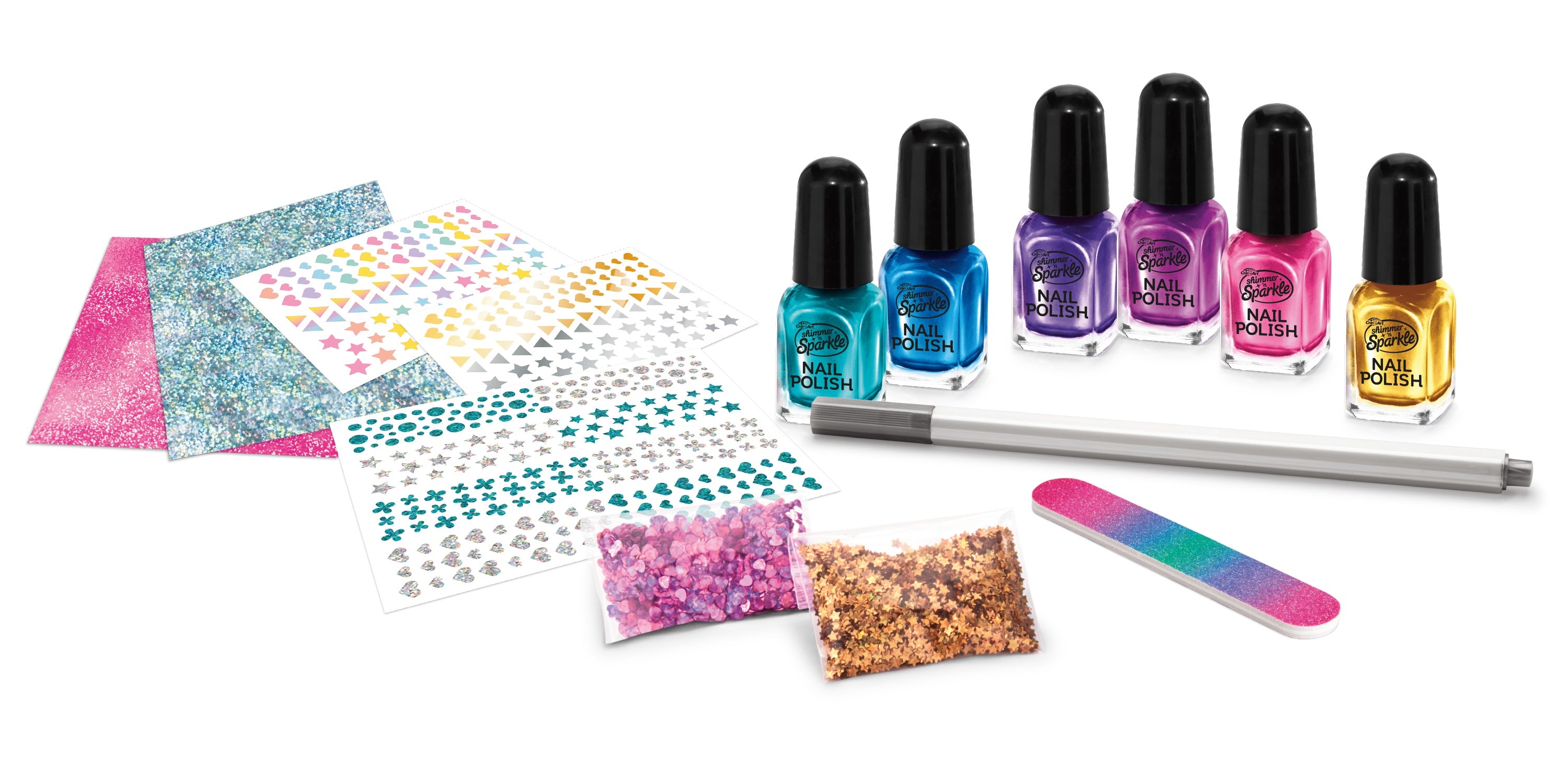 Cra-Z-Art Shimmer 'N Sparkle Metallic Rainbow Nail Art Kit