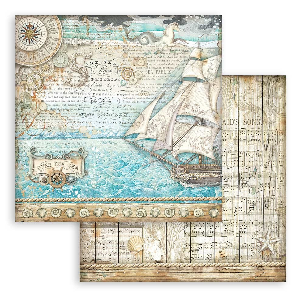 Stamperia Double-Sided Cardstock 12"X12"-Songs Of The Sea Sailing Ship