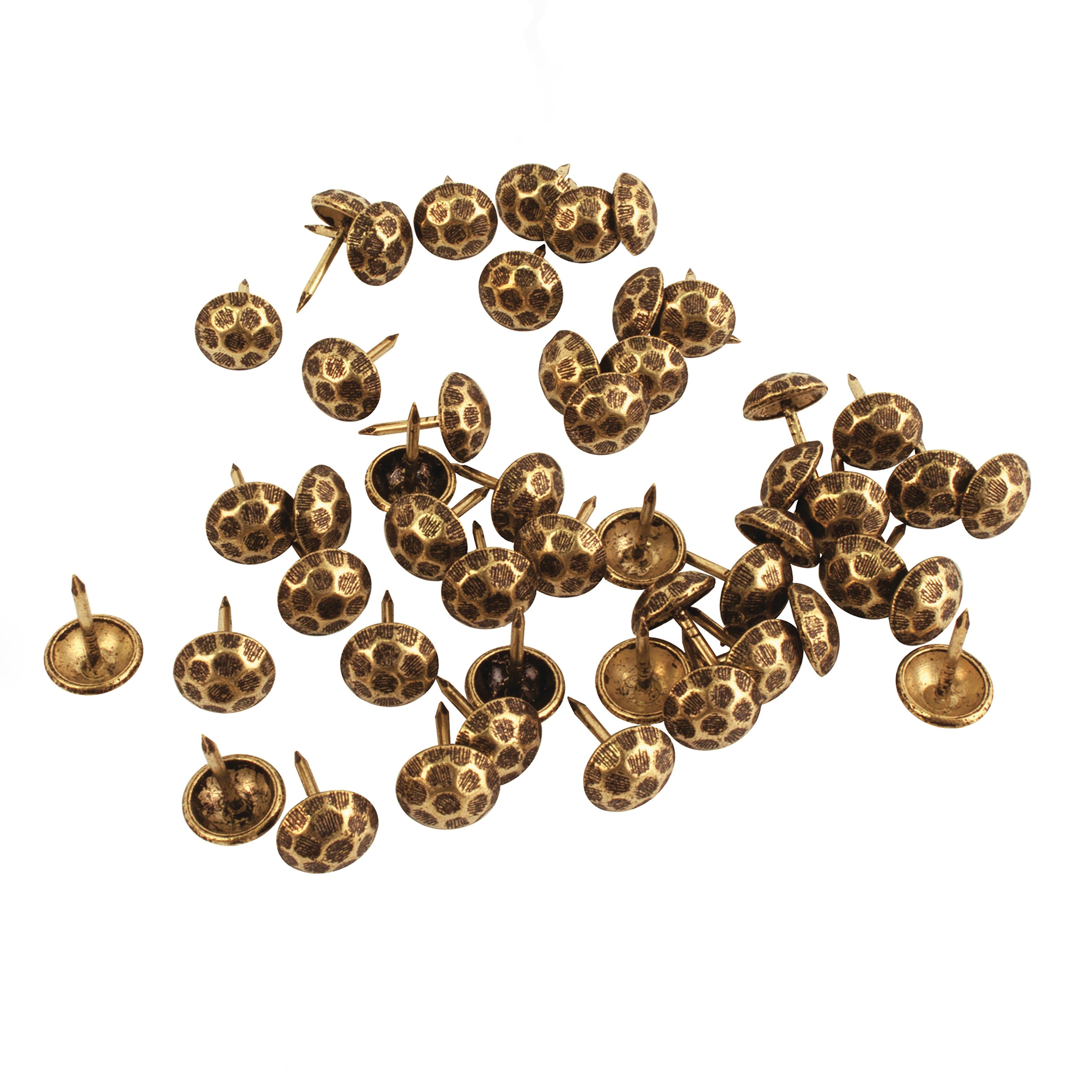 Realeather(R) Crafts Furniture Tack Hammered 48/Pkg-Antique Brass