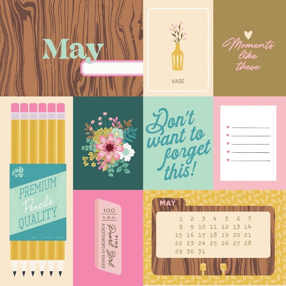 Noteworthy Double-Sided Cardstock 12"X12"-May