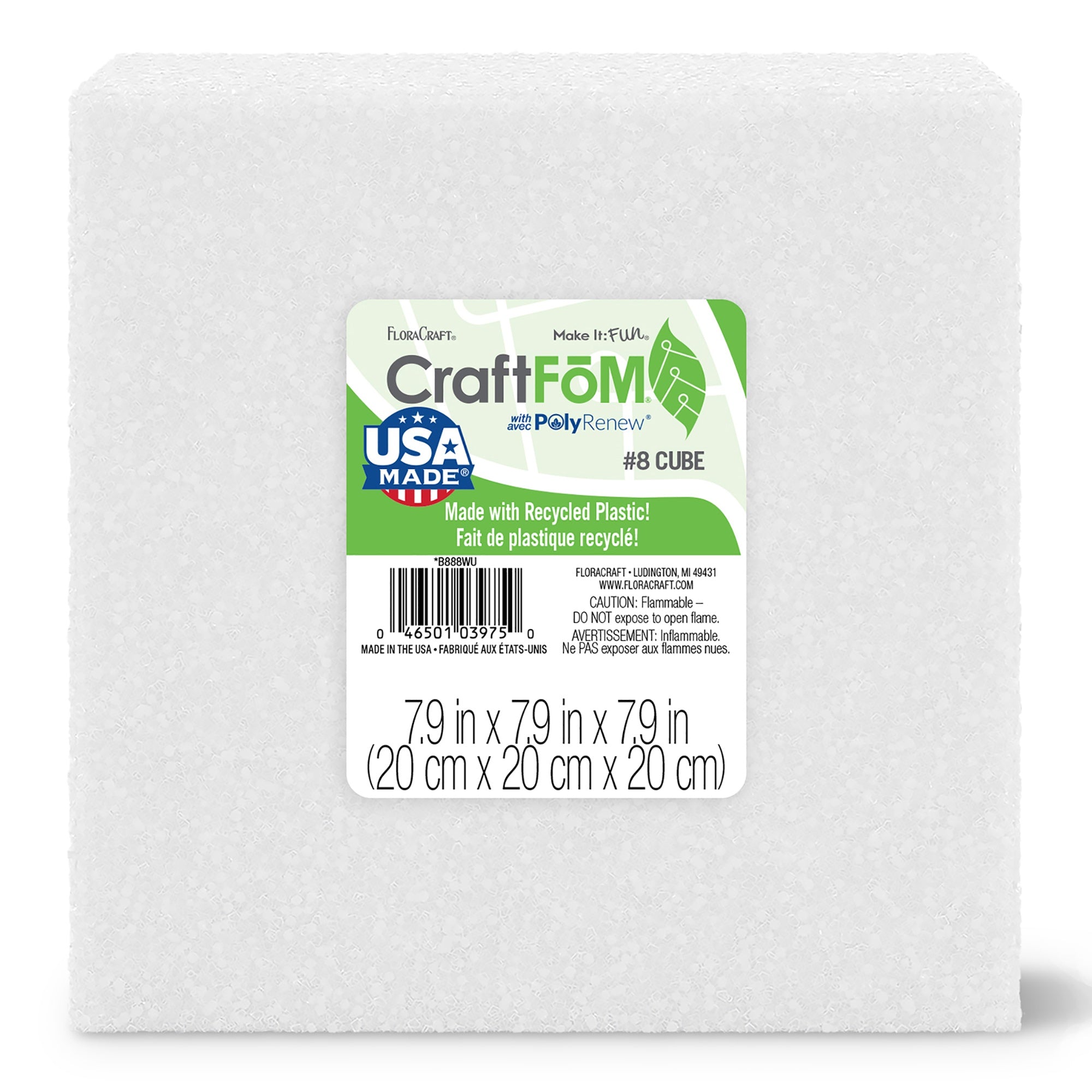 FloraCraft CraftFoM Block Bulk Pack-7.9"X7.9"X7.9"