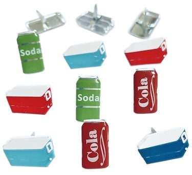 Eyelet Outlet Shape Brads 12/Pkg-Cooler/Soda