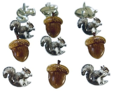 Eyelet Outlet Shape Brads 12/Pkg-Acorn/Squirrel
