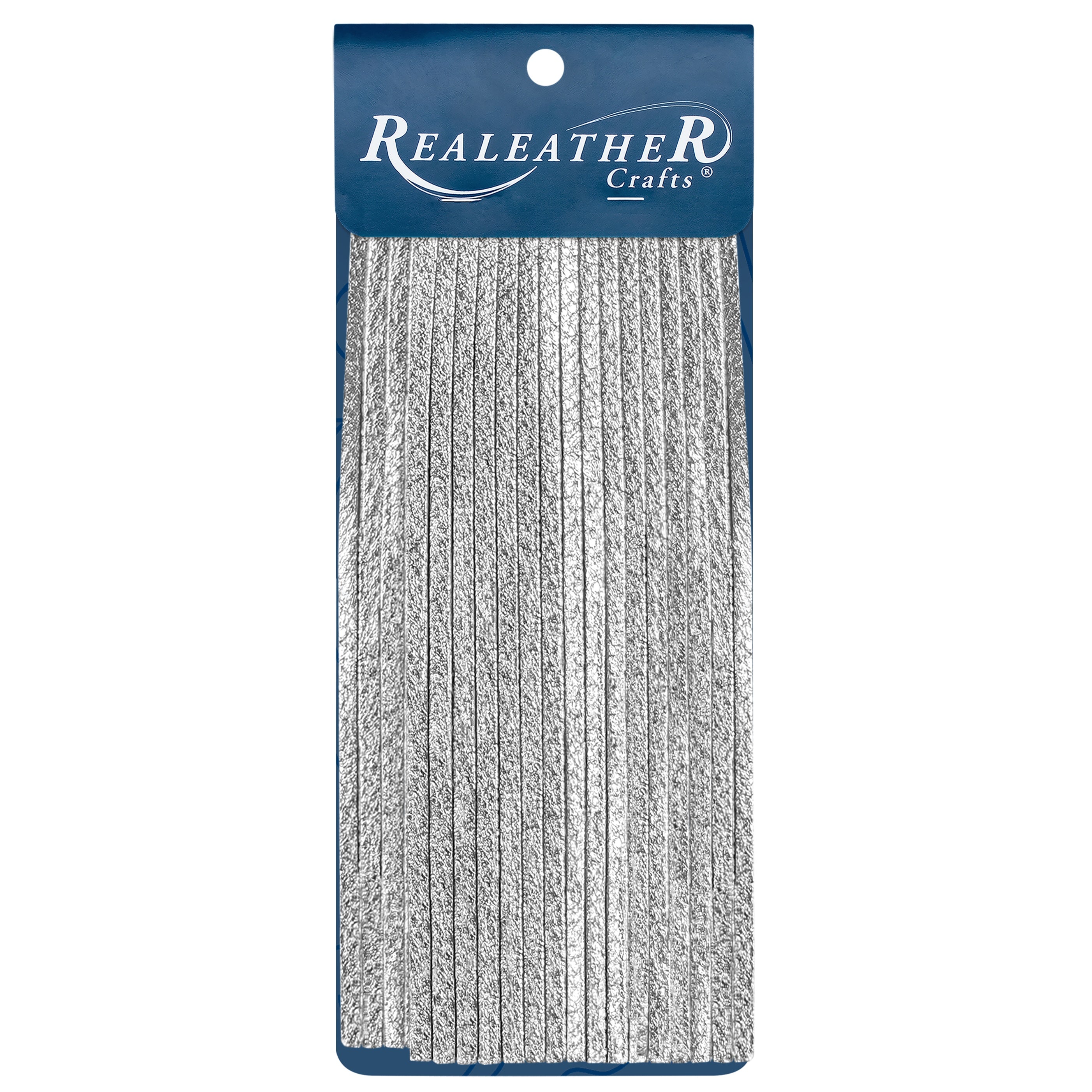 Realeather(R) Crafts Metallic Deerskin Fringe 2"X6" 2/Pkg-Silver