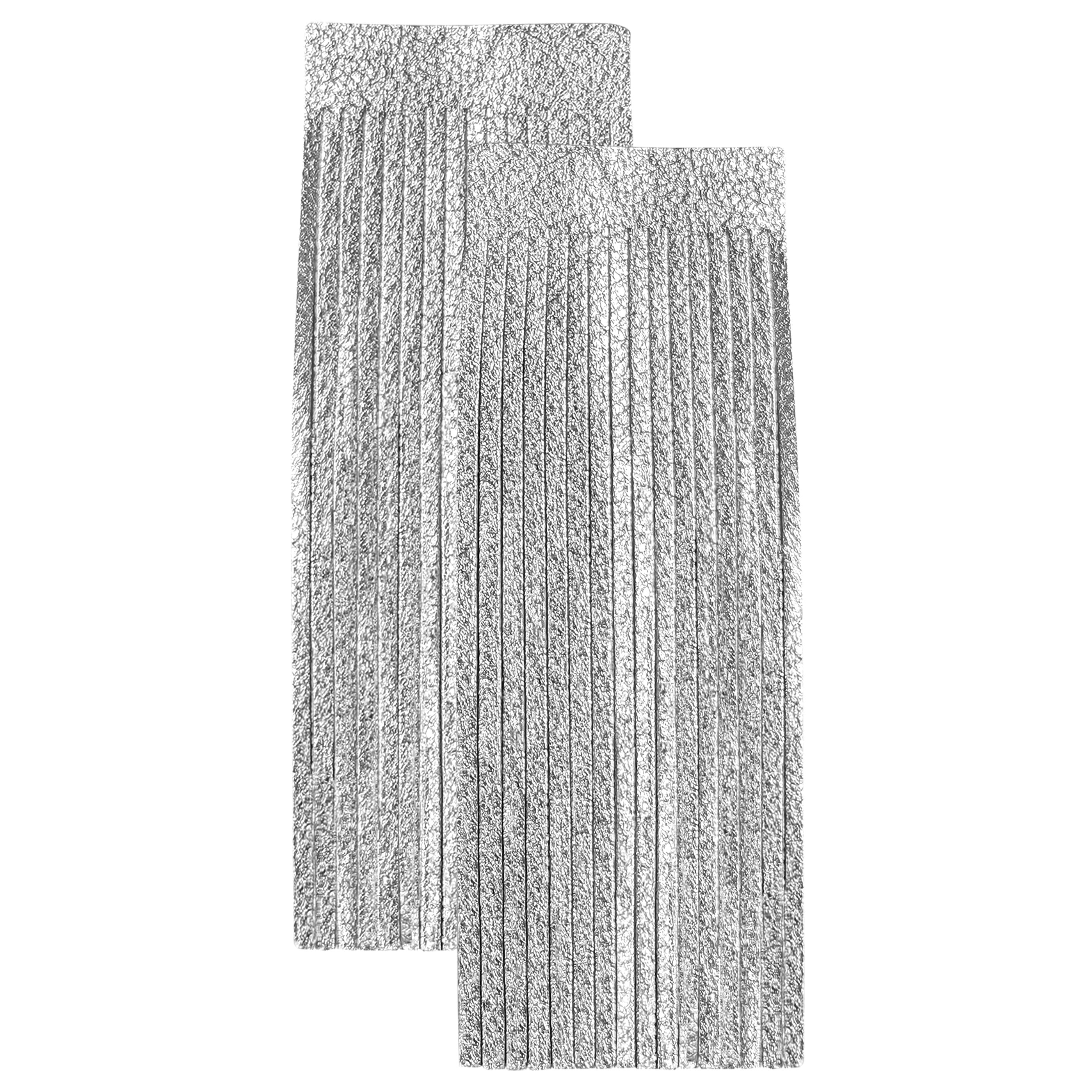 Realeather(R) Crafts Metallic Deerskin Fringe 2"X6" 2/Pkg-Silver