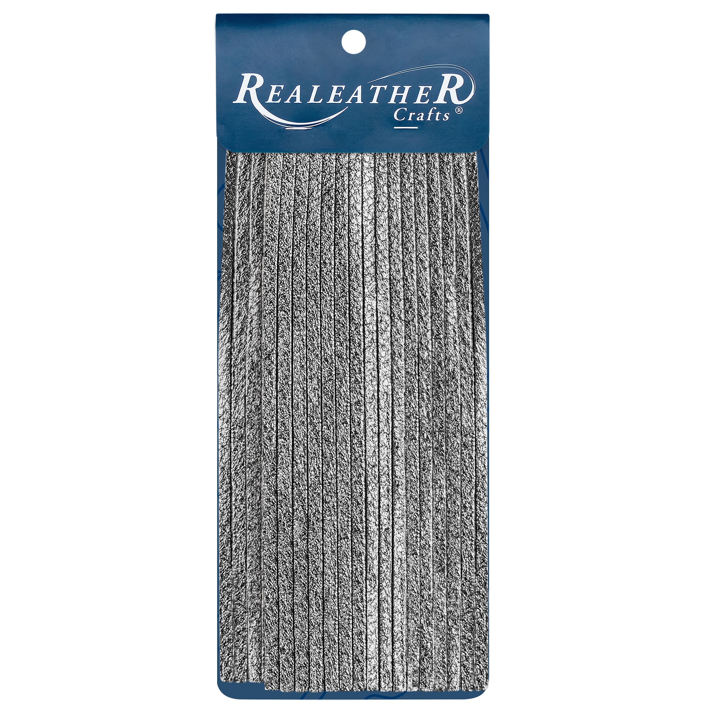 Realeather(R) Crafts Metallic Deerskin Fringe 2"X6" 2/Pkg-Gunmetal
