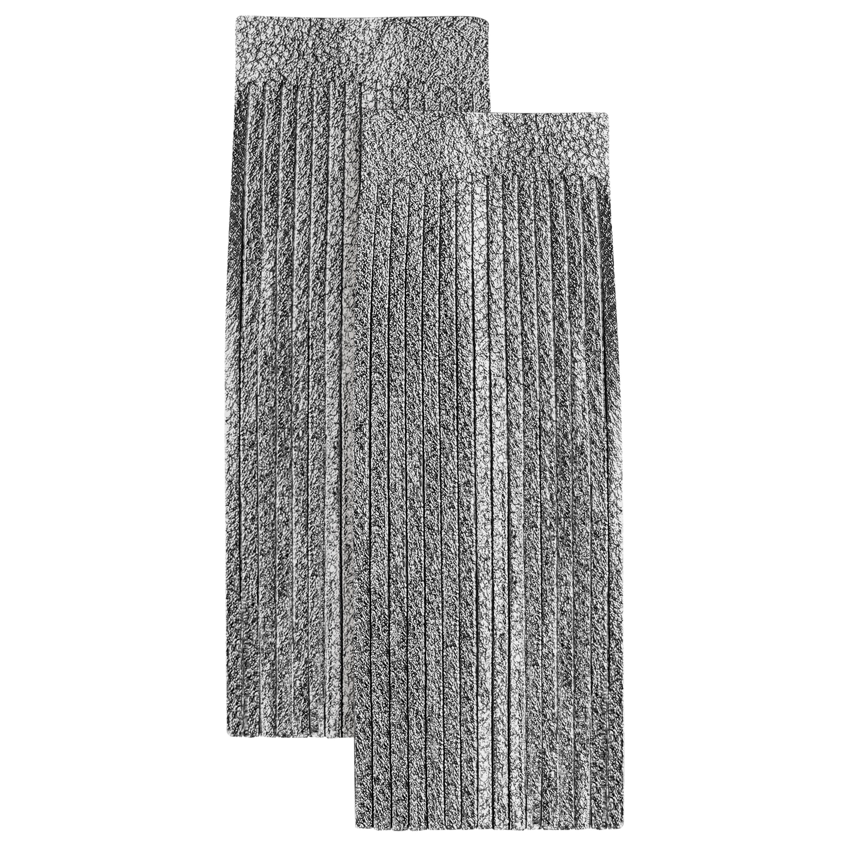 Realeather(R) Crafts Metallic Deerskin Fringe 2"X6" 2/Pkg-Gunmetal