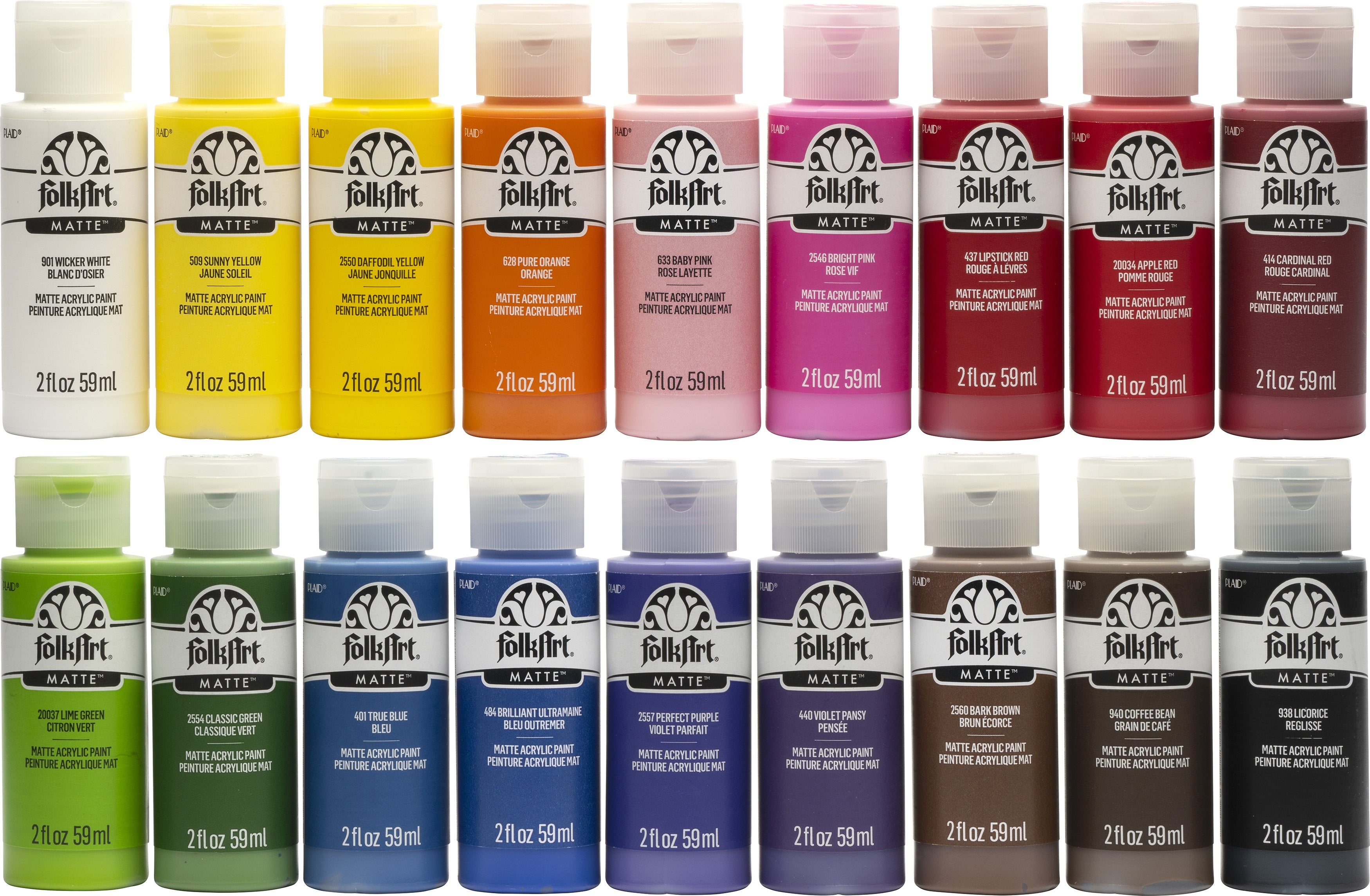 FolkArt Acrylic Paint 2oz Set 18/Pkg