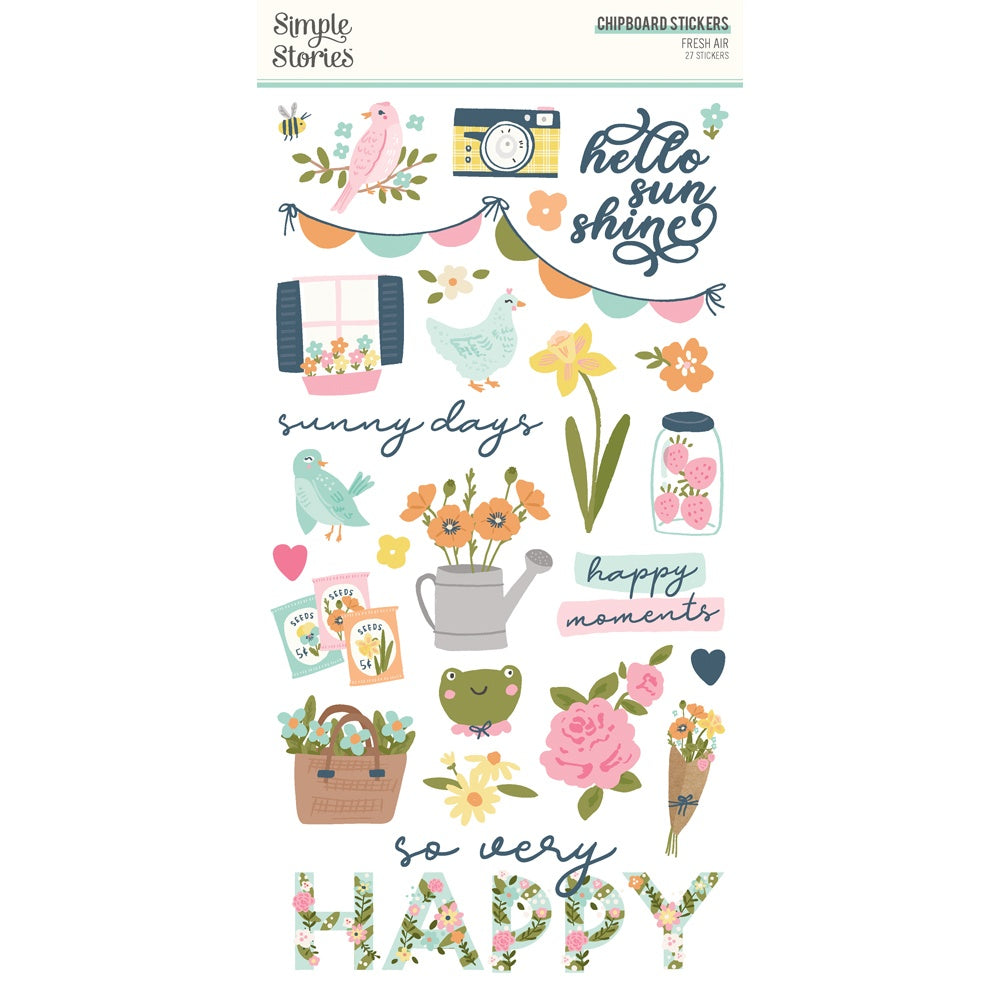 Fresh Air Chipboard Stickers 6"X12"