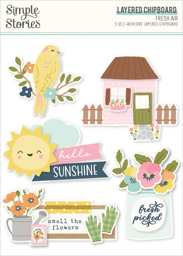 Fresh Air Layered Chipboard Die-Cuts