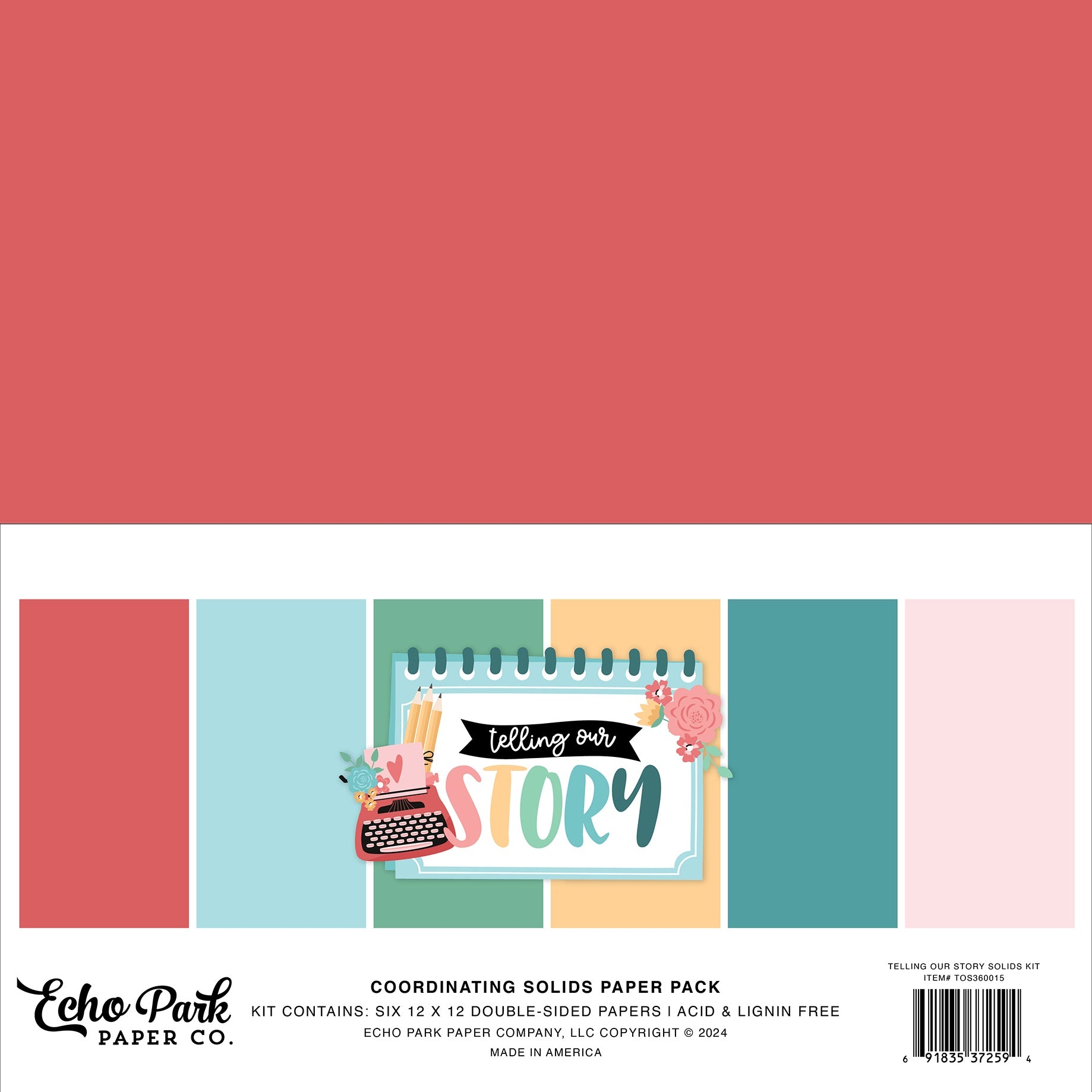 Echo Park Solids Collection Kit 12"X12"-Telling Our Story