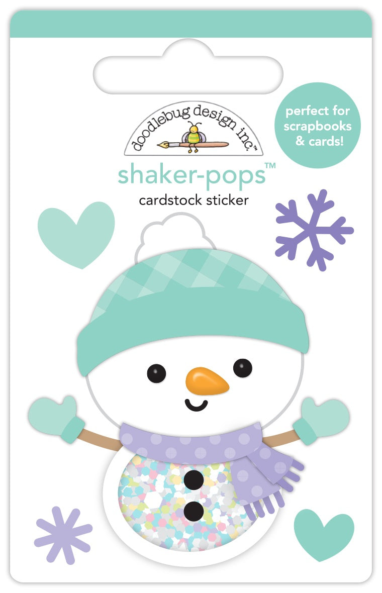 Doodlebug Shaker-Pops 3D Sticker-Snow Much Love
