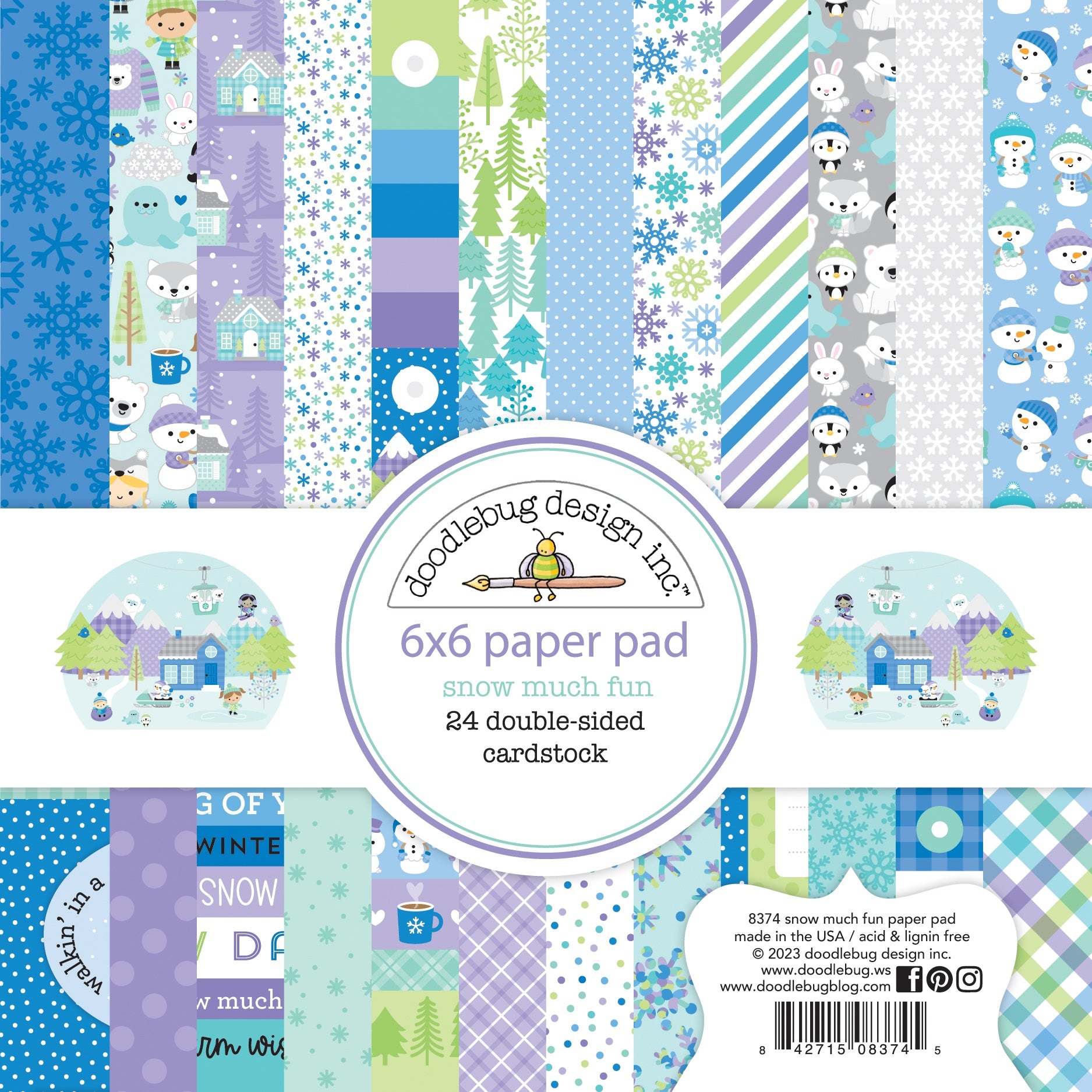 Doodlebug Double-Sided Paper Pad 6"X6"-Snow Much Fun