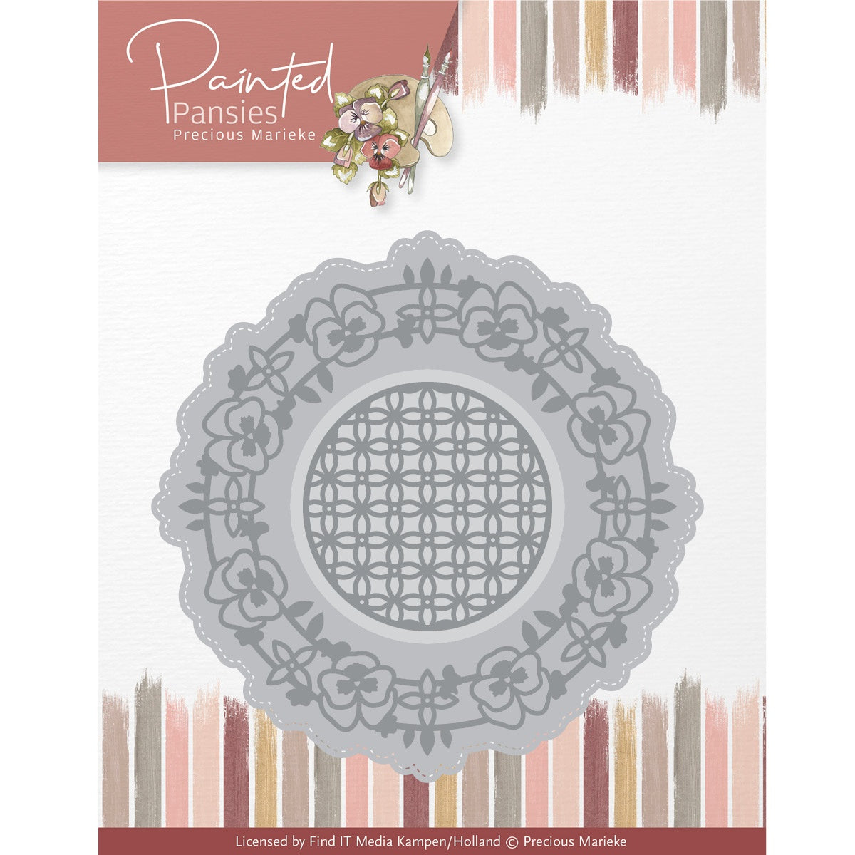 Find It Trading Precious Marieke Die-Painsies Circle, Painted Pansies