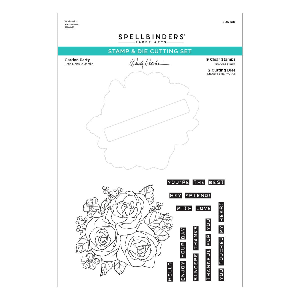 Spellbinders Stamp And Die Bundle From The Garden Collection-Garden Party