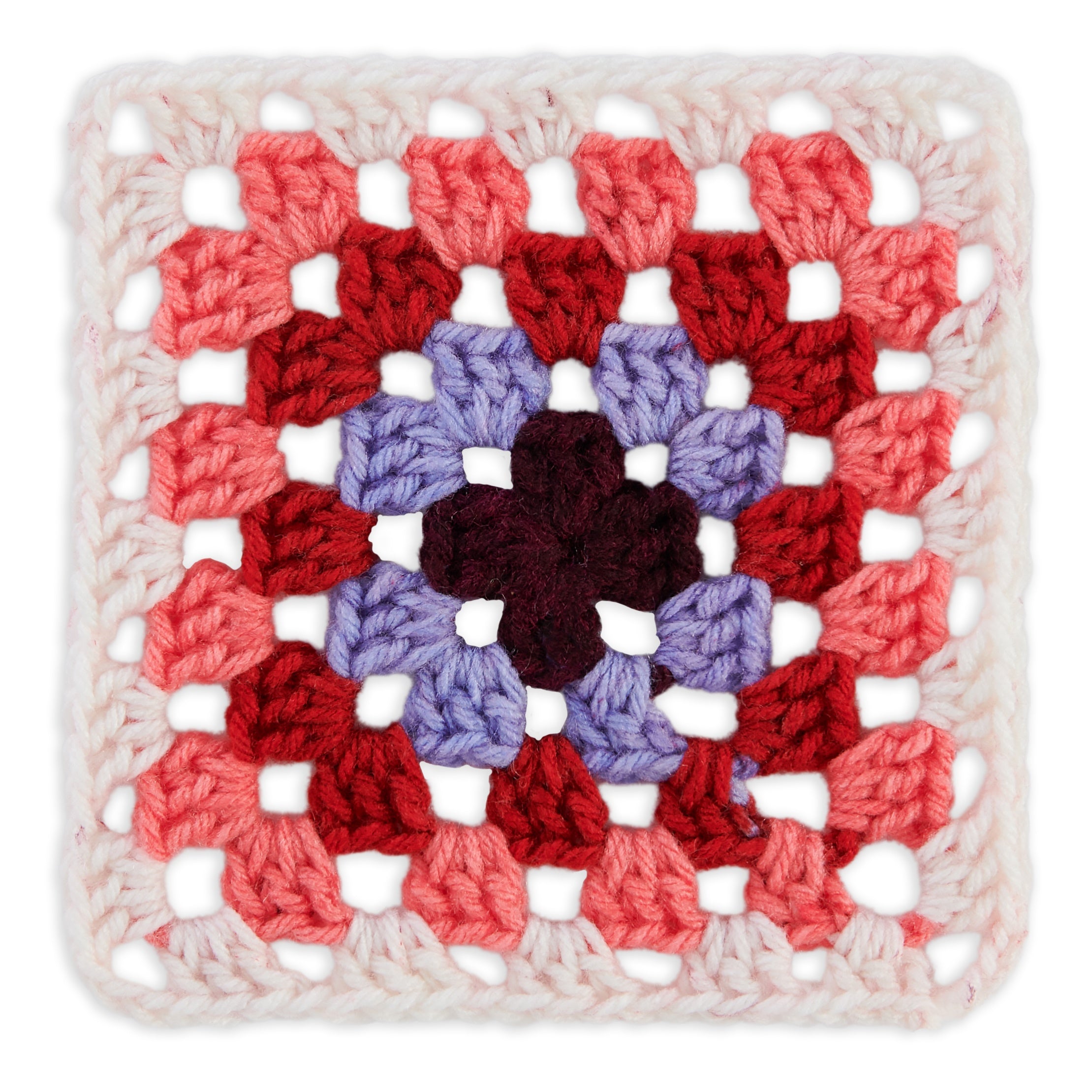 Red Heart All in One Granny Square-Soft White - Hot Stuff