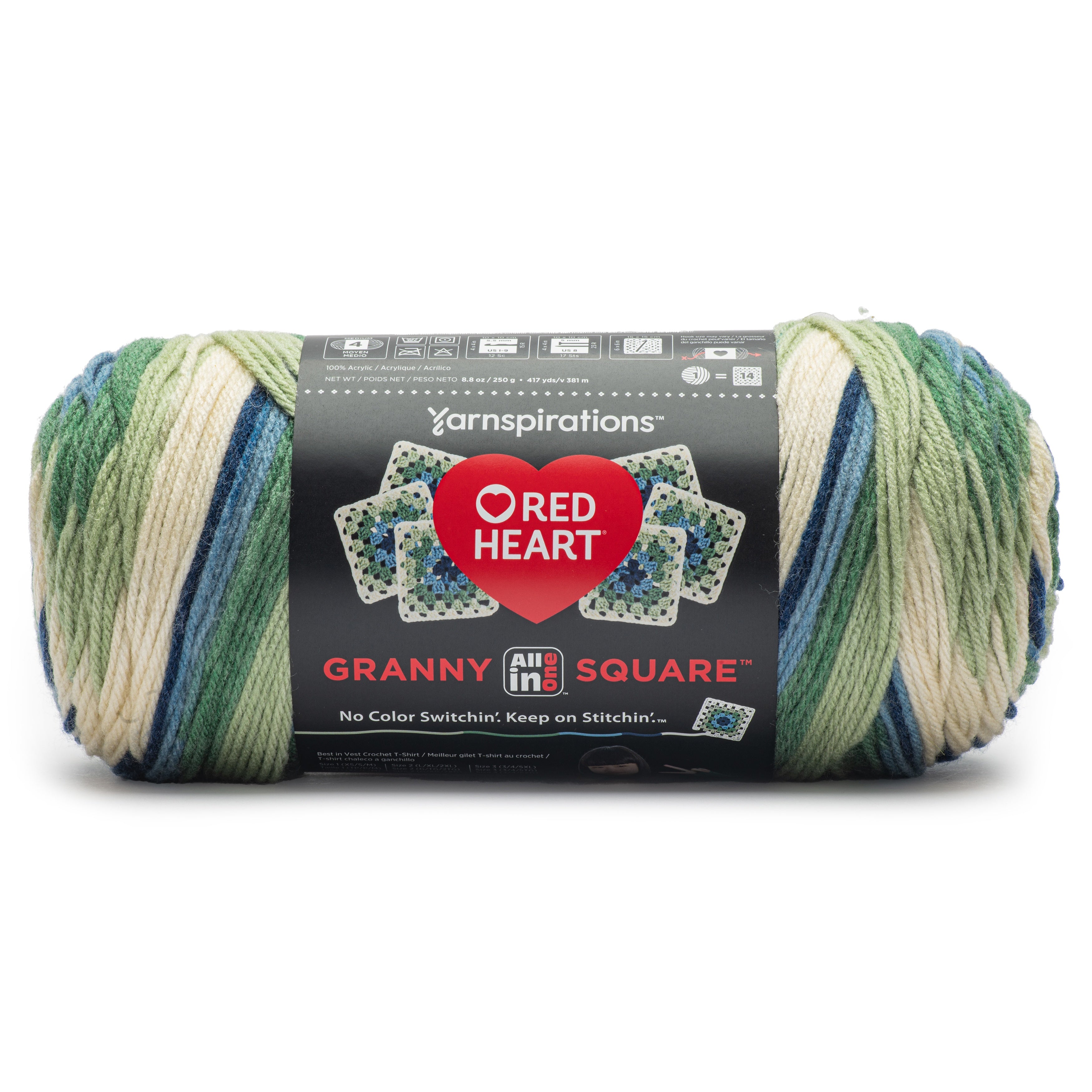 Red Heart All in One Granny Square-Aran - Lily Pad