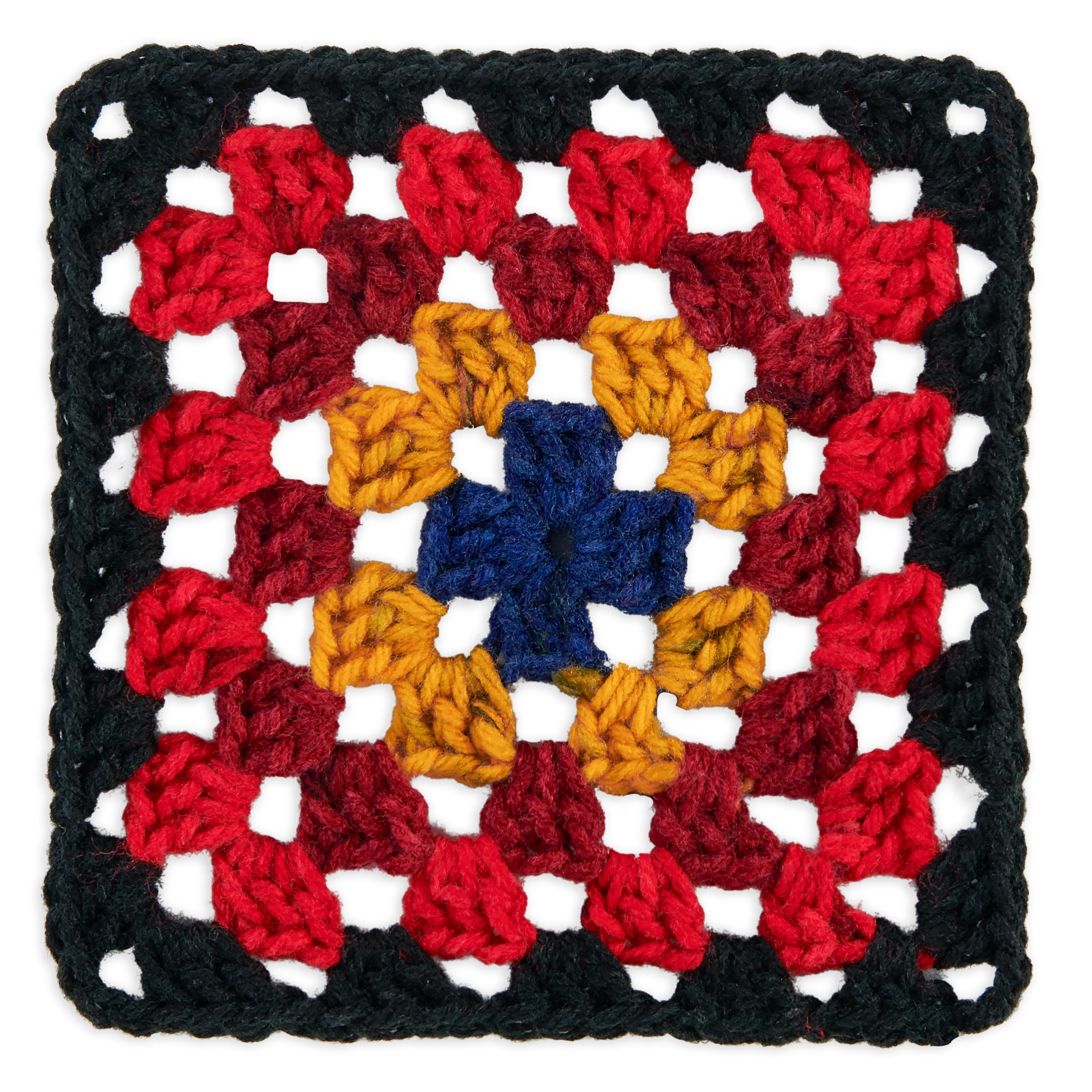 Red Heart All in One Granny Square-Black - Moody Cherry