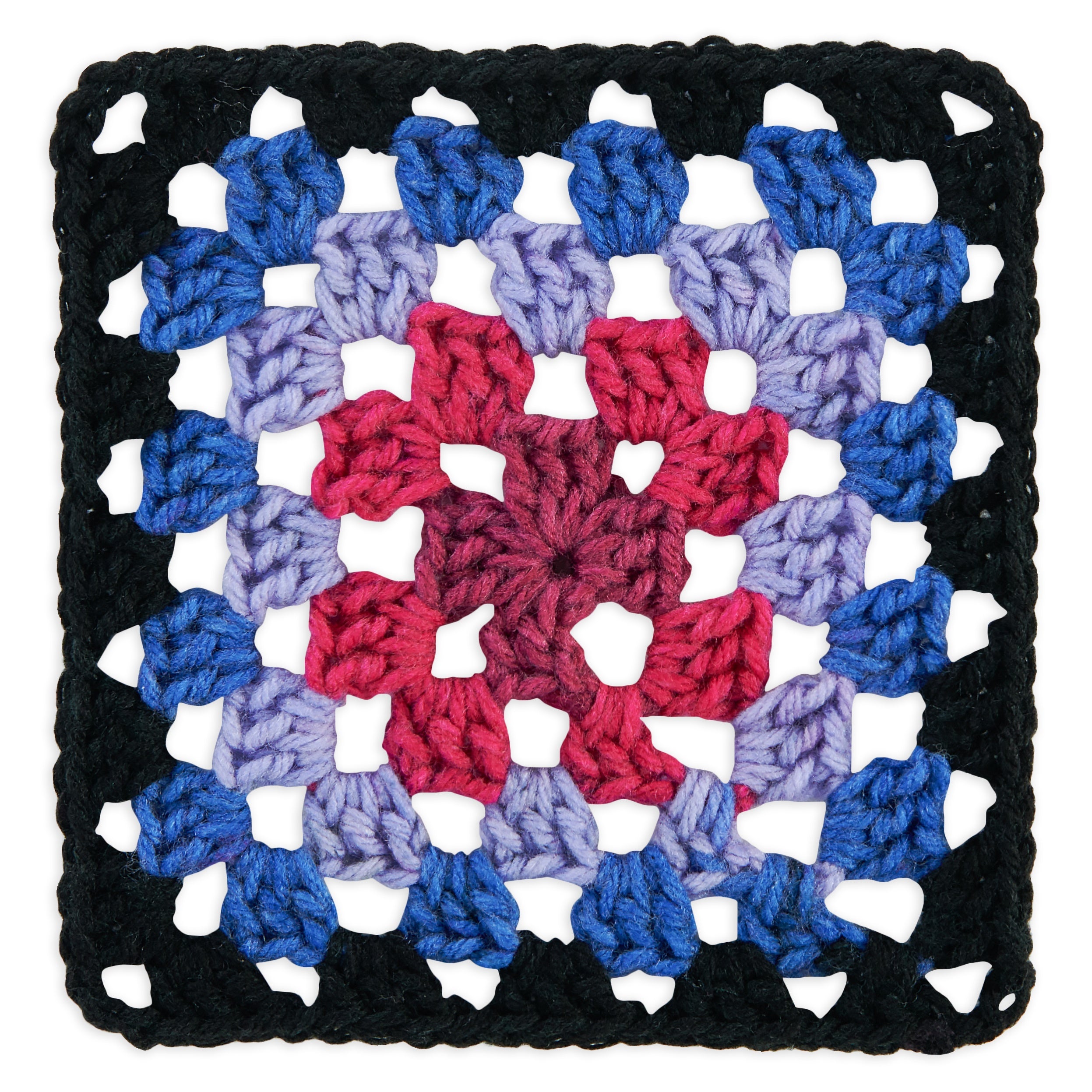 Red Heart All in One Granny Square-Black - Hyper Violet
