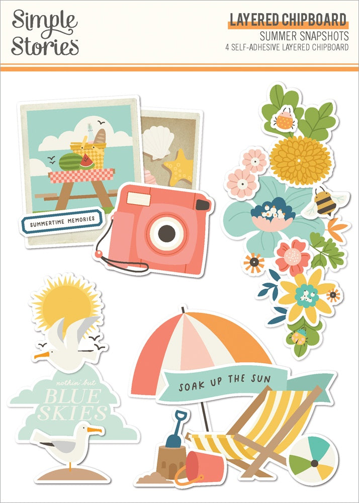 Summer Snapshots Layered Chipboard