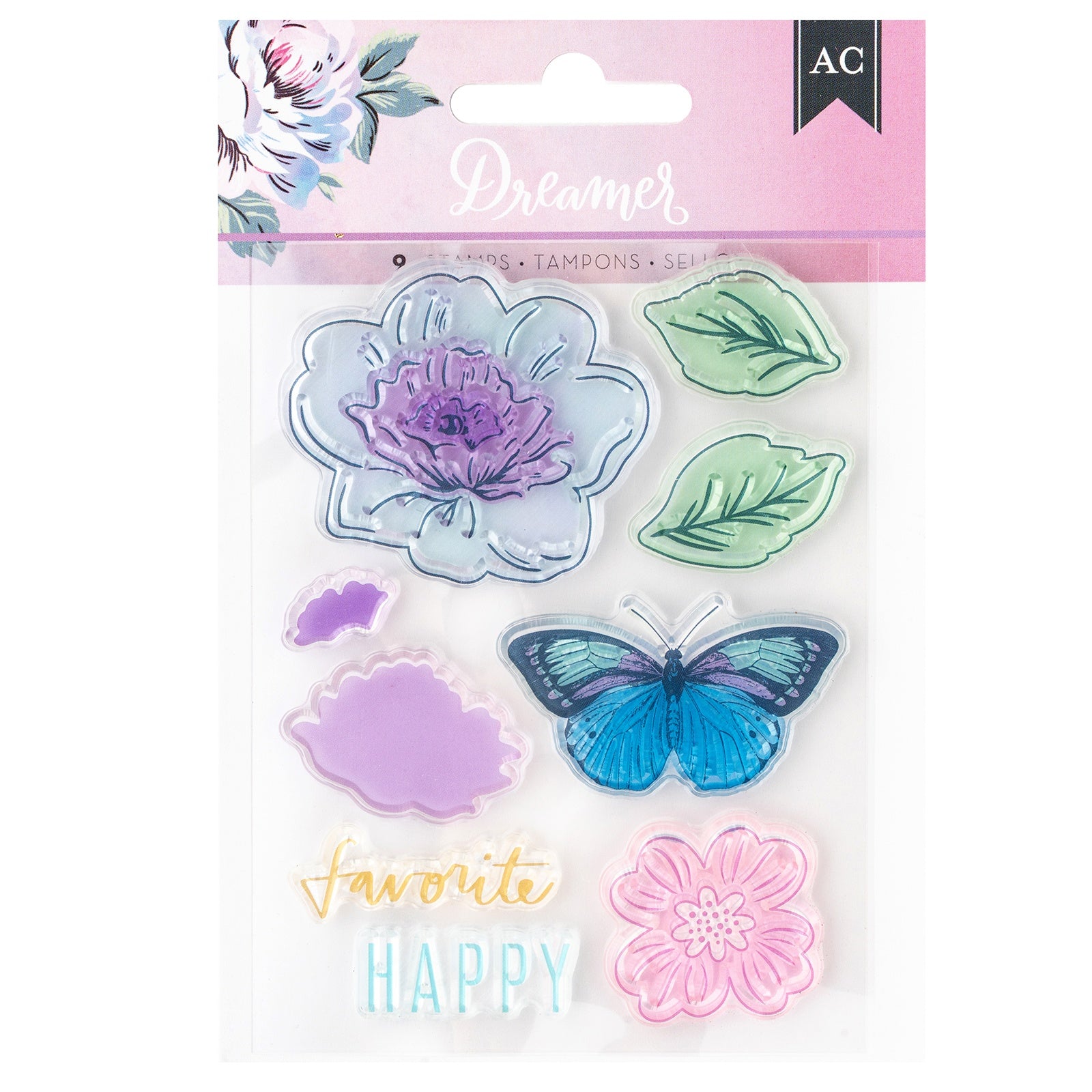 American Crafts Dreamer Clear Stamps 9/Pkg