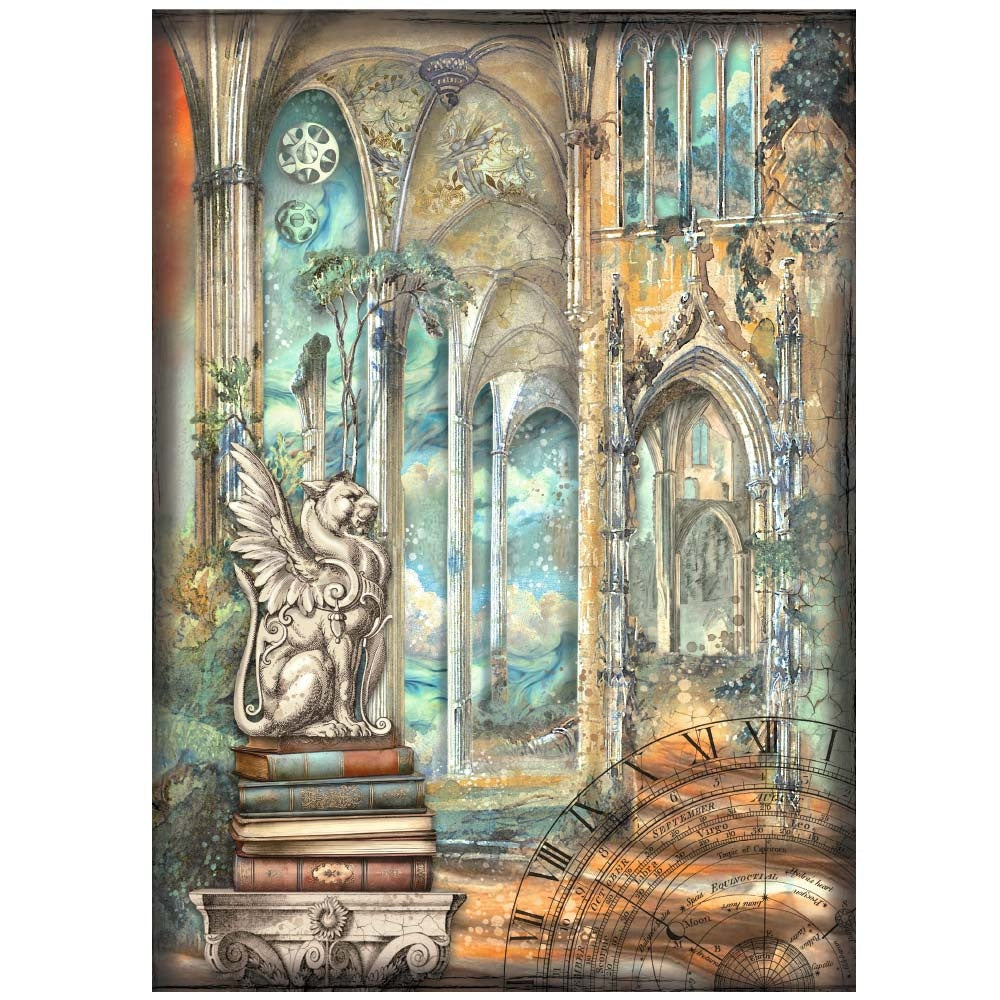 Stamperia Rice Paper Sheet A4-Sir Vagabond In Fantasy World Dragon
