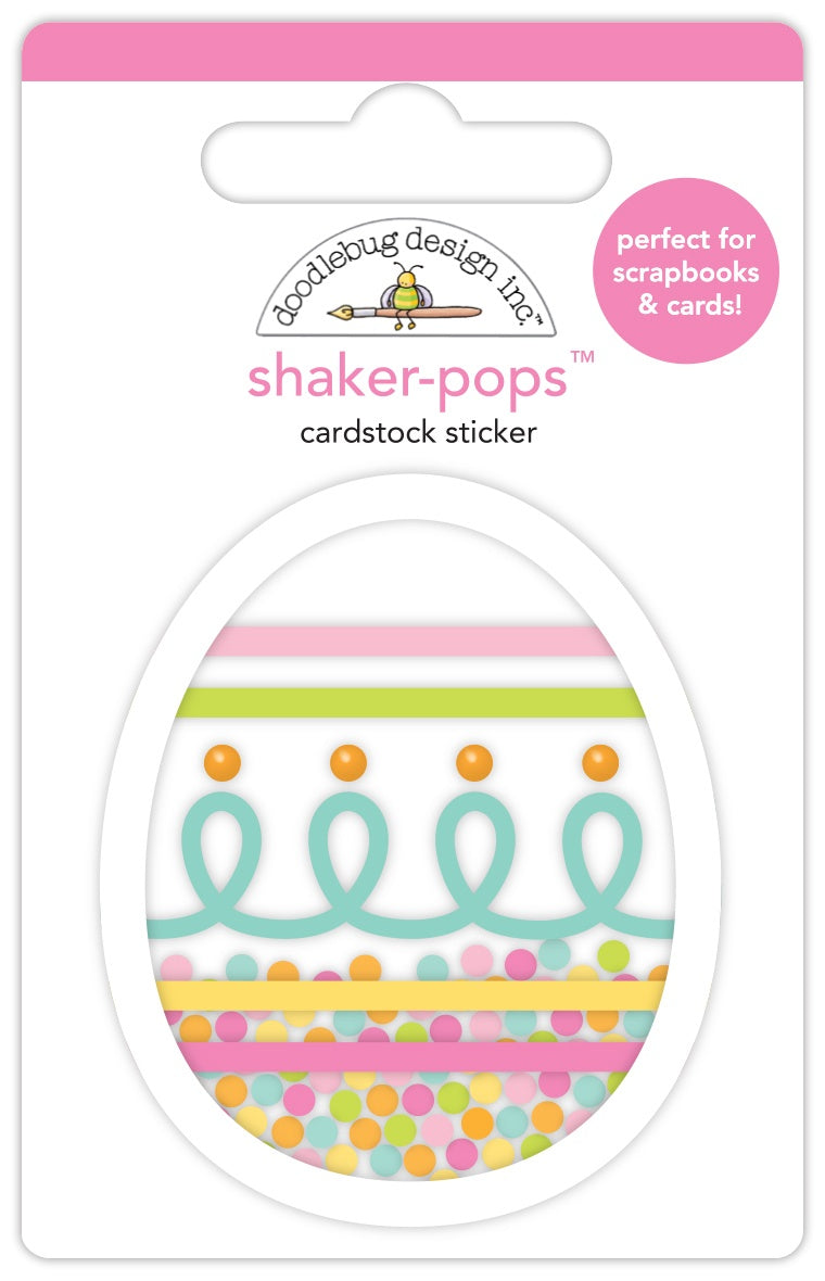 Doodlebug Shaker-Pops 3D Stickers-Egg-stra Special