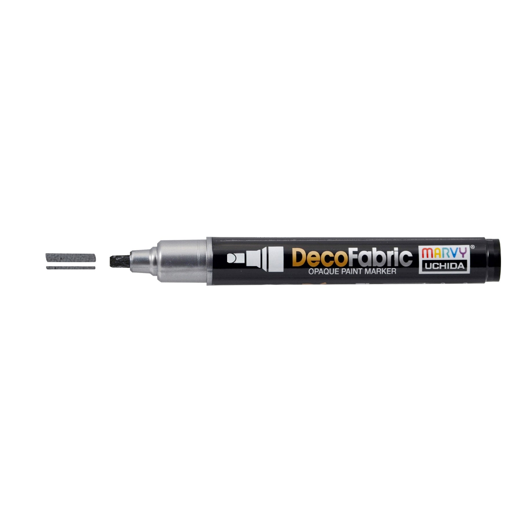 Uchida DecoFabric Opaque Paint Marker Chisel Tip-Pearl Black