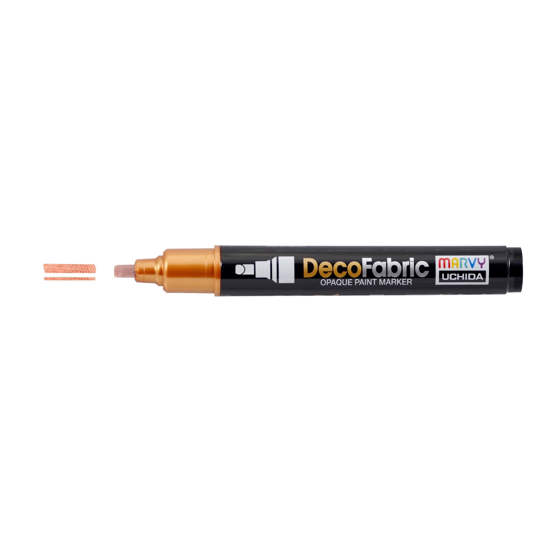 Uchida DecoFabric Opaque Paint Marker Chisel Tip-Metallic Copper