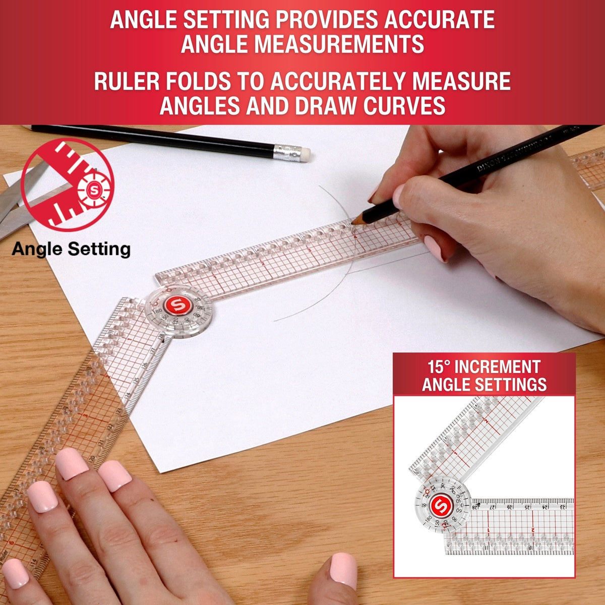 SINGER Precision Measuring Folding Ruler-24"